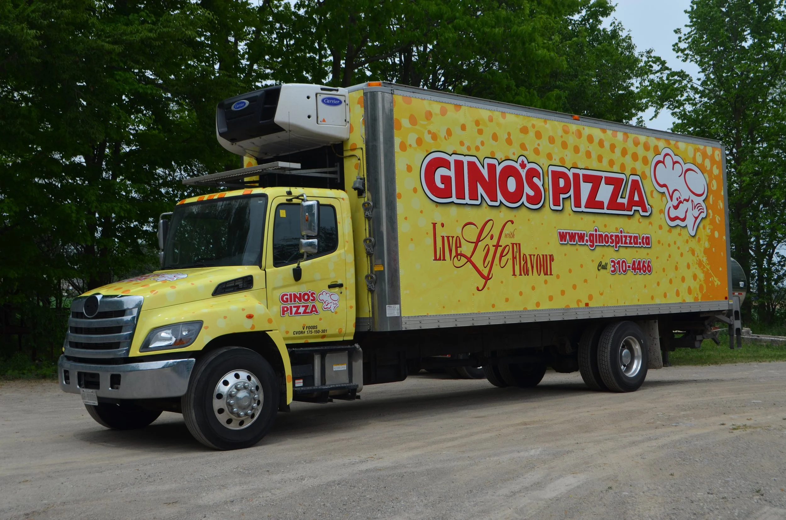 Gino's Pizza Truck cab and Trailer Vehicle Wrap