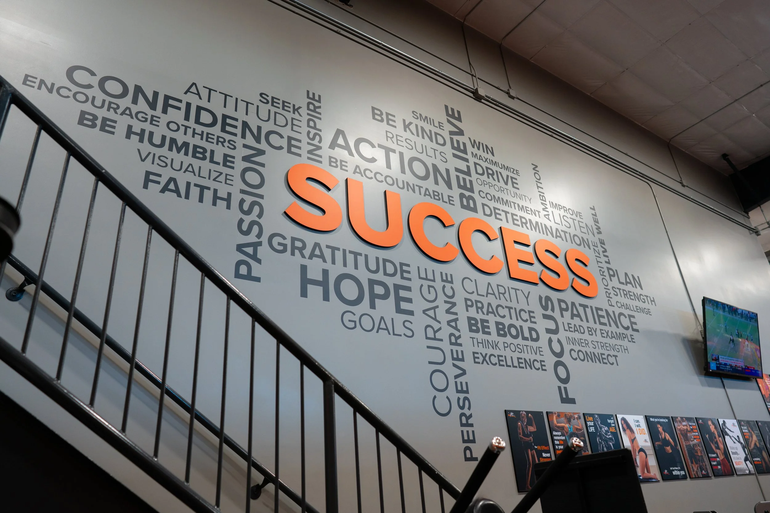 Fit Effect Interior dimensional PVC and print cut vinyl wall lettering 
