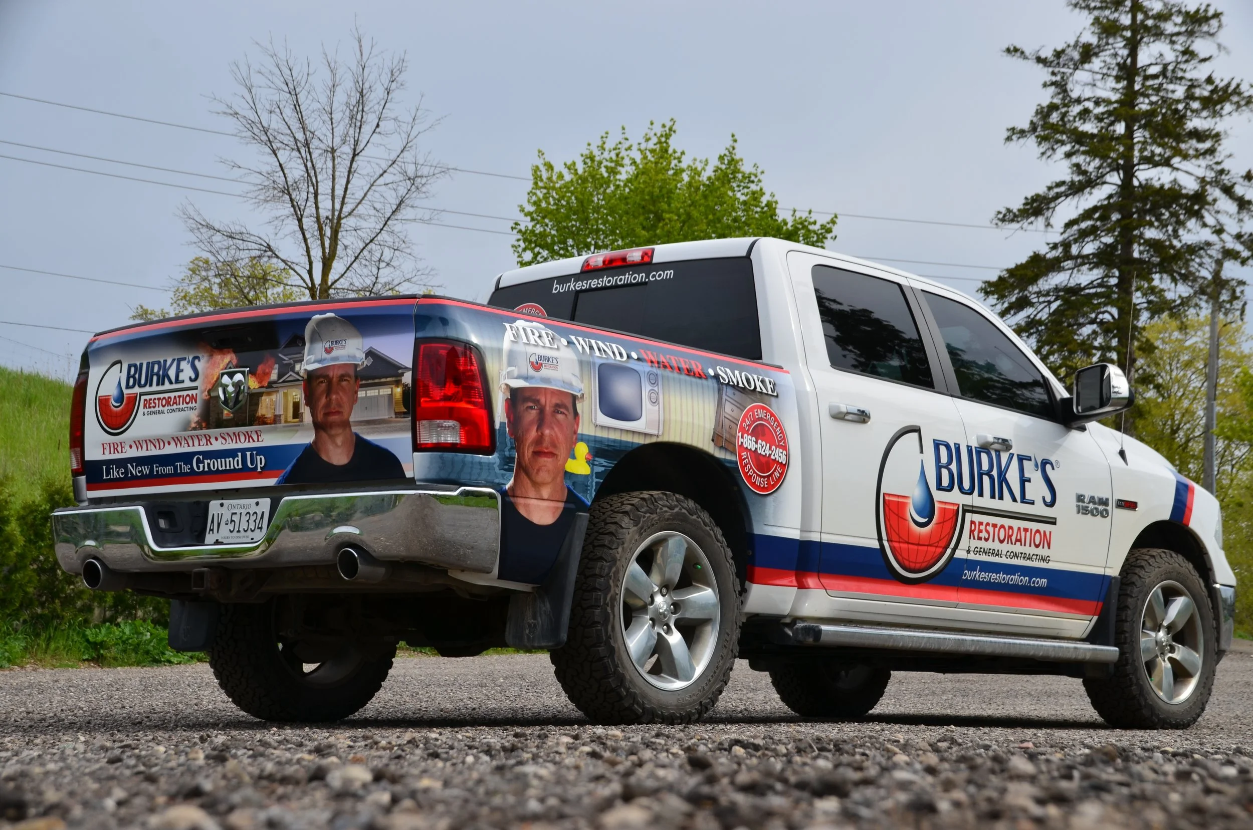 Burke's Restoration Vehicle Wrap Pickup truck