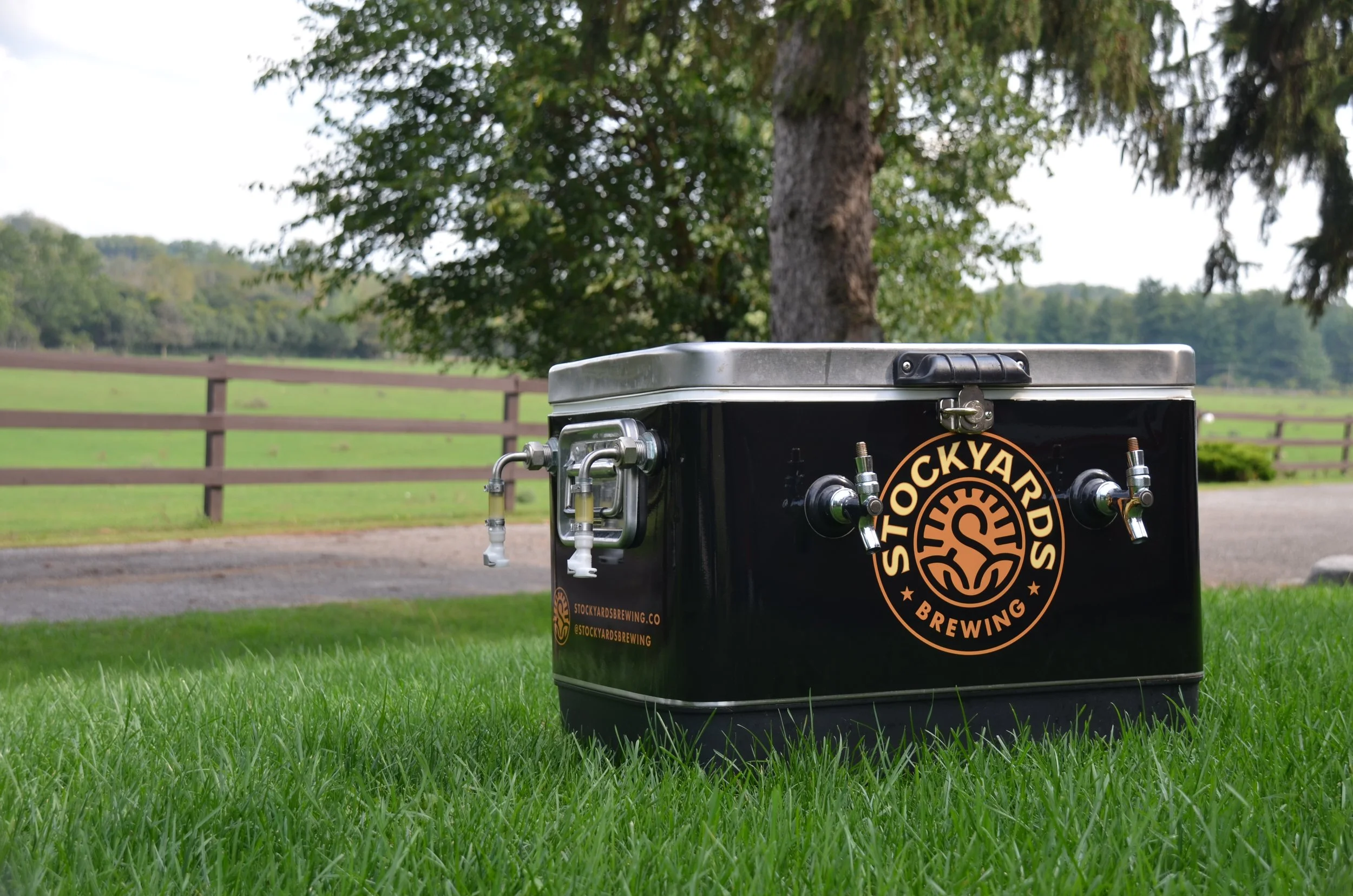 Stockyards Brewing beer cooler event graphics