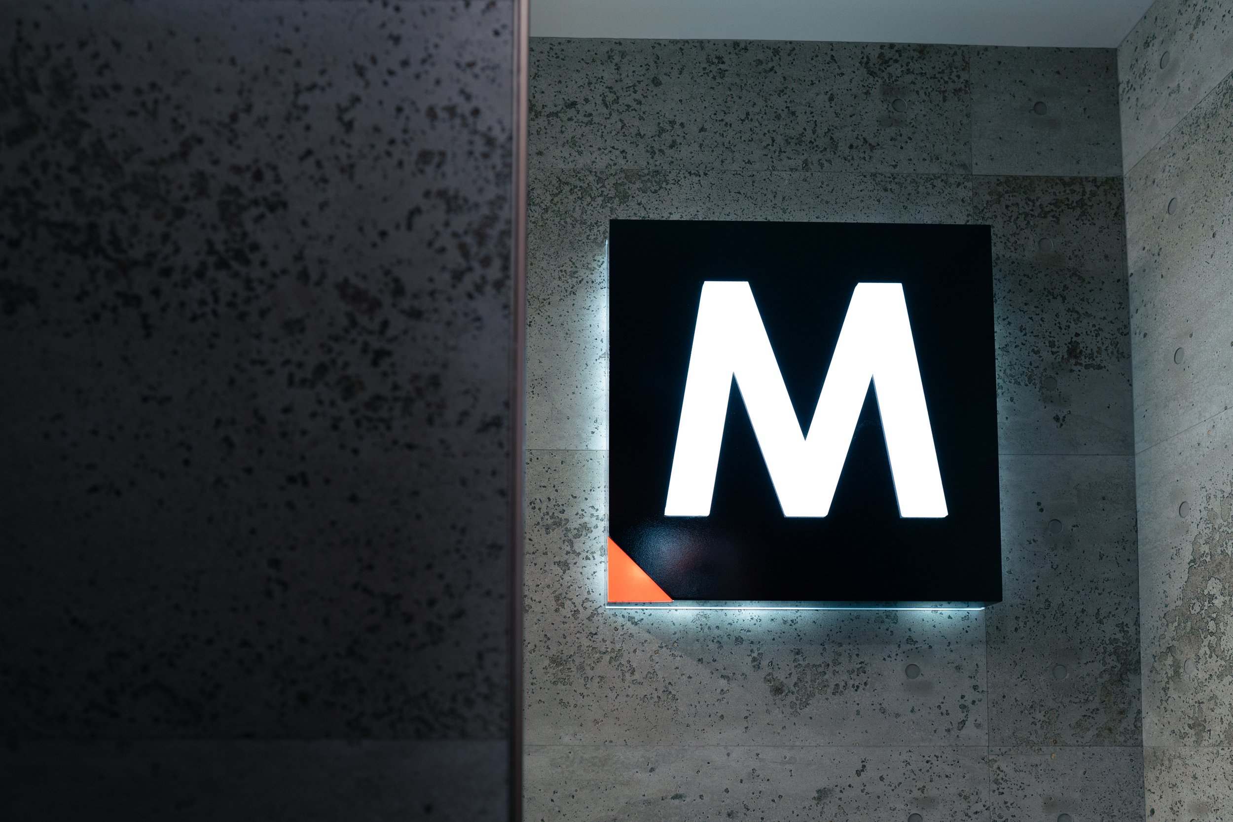 Fit Effect custom fabricated LED Backlit men's change room sign