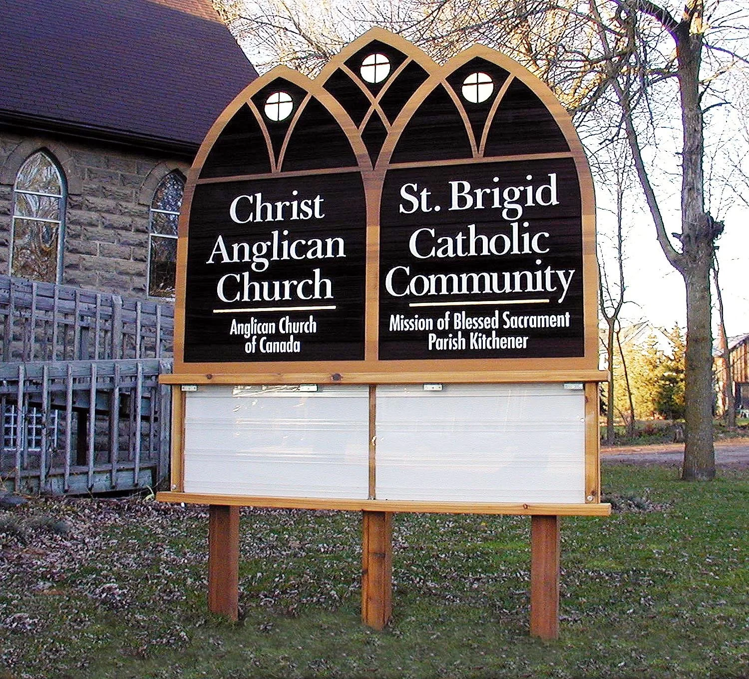 St. Brigid Catholic Church Exterior Wooden Sign