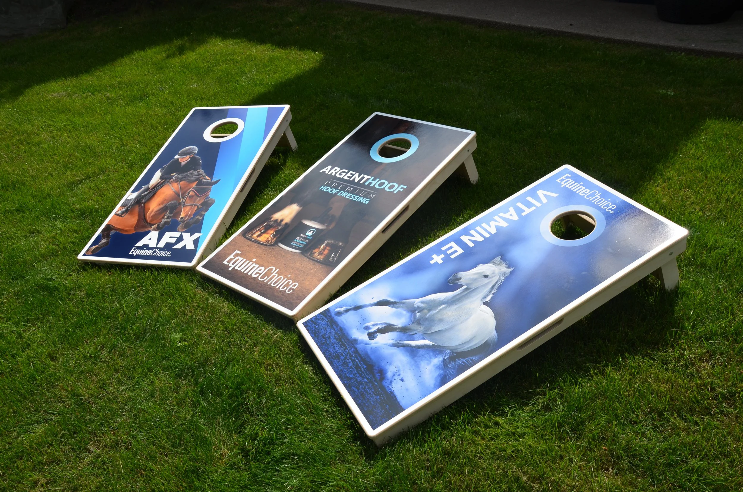 Agent Hoof Cornhole board event wraps