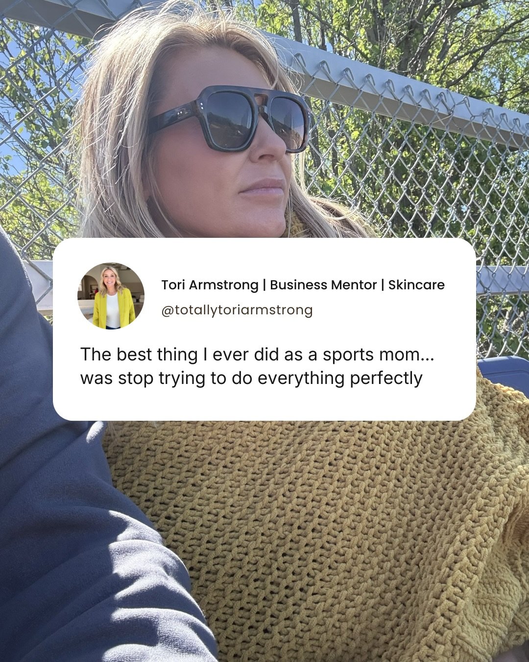 The best thing I ever did as a sports mom&hellip; was stop trying to do everything perfectly.

For a long time, I thought being a &ldquo;good mom&rdquo; meant doing more.

More routines.
More pressure.
More trying to get everything exactly right.
But
