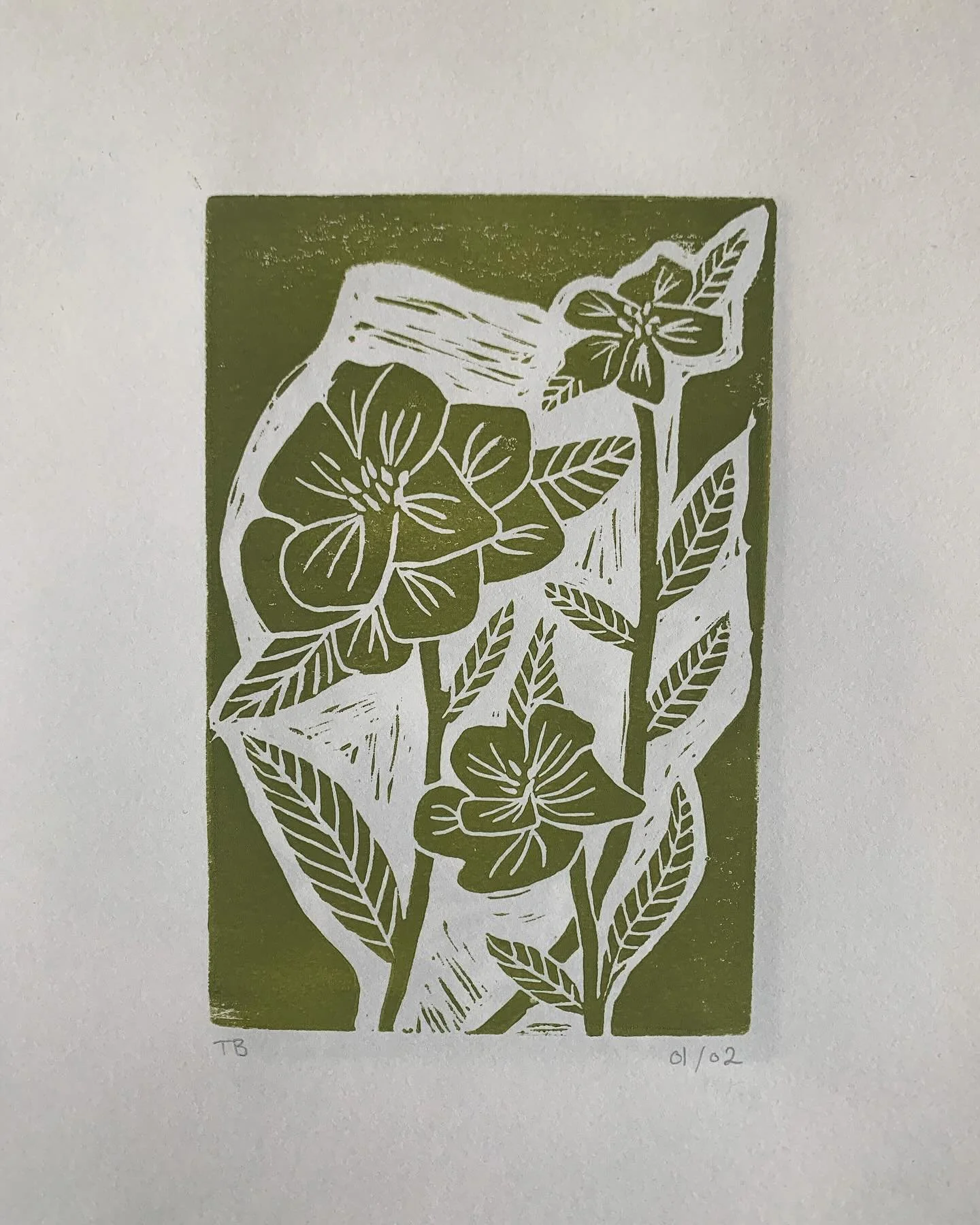 🍃 after a year of not making anything, this was my first print to bring my hands and heart back to the practice 🌸