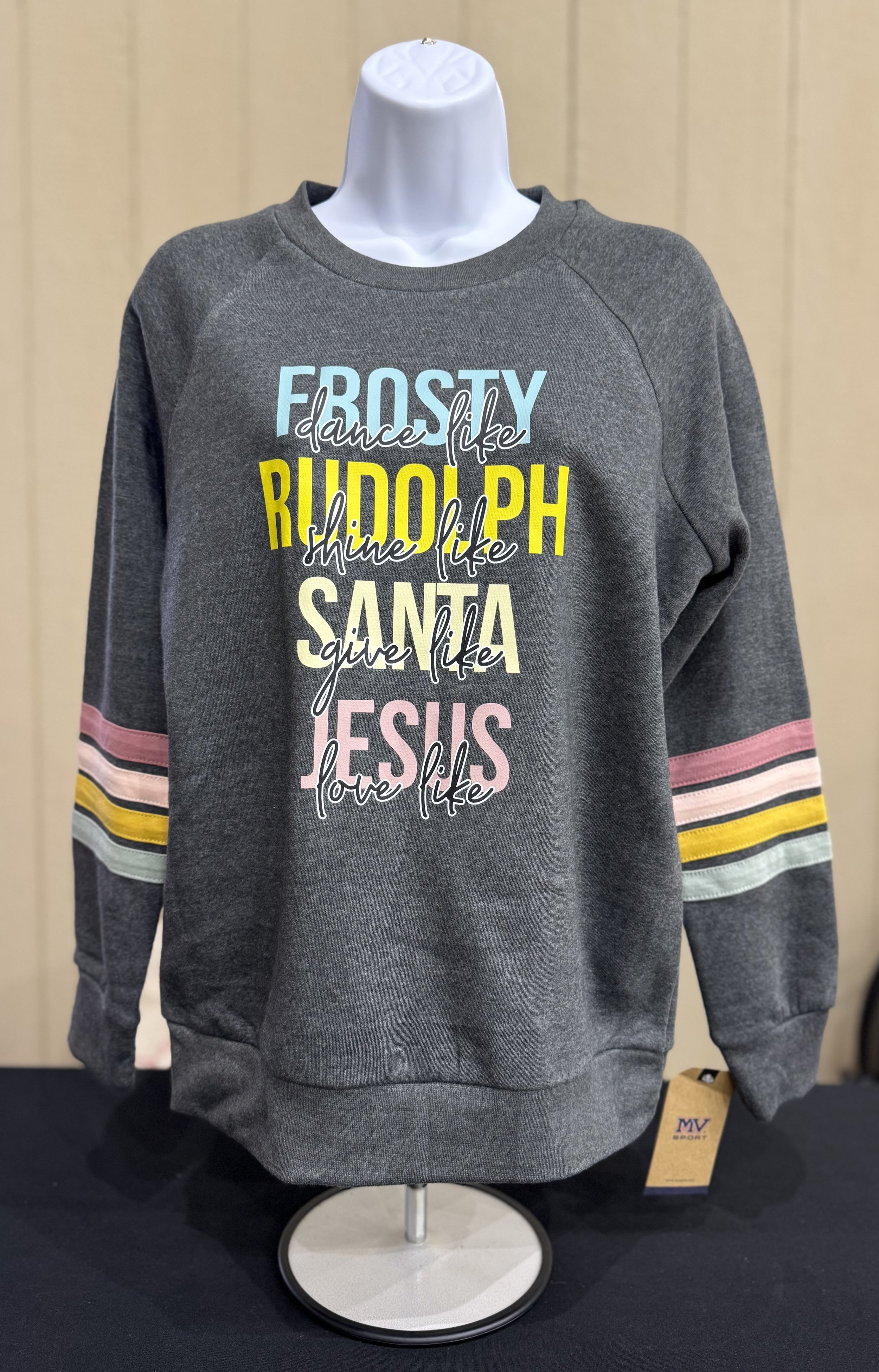 ✨ “Dance Like Frosty, Shine Like Rudolph, Give Like Santa, Love Like Jesus” Crewneck