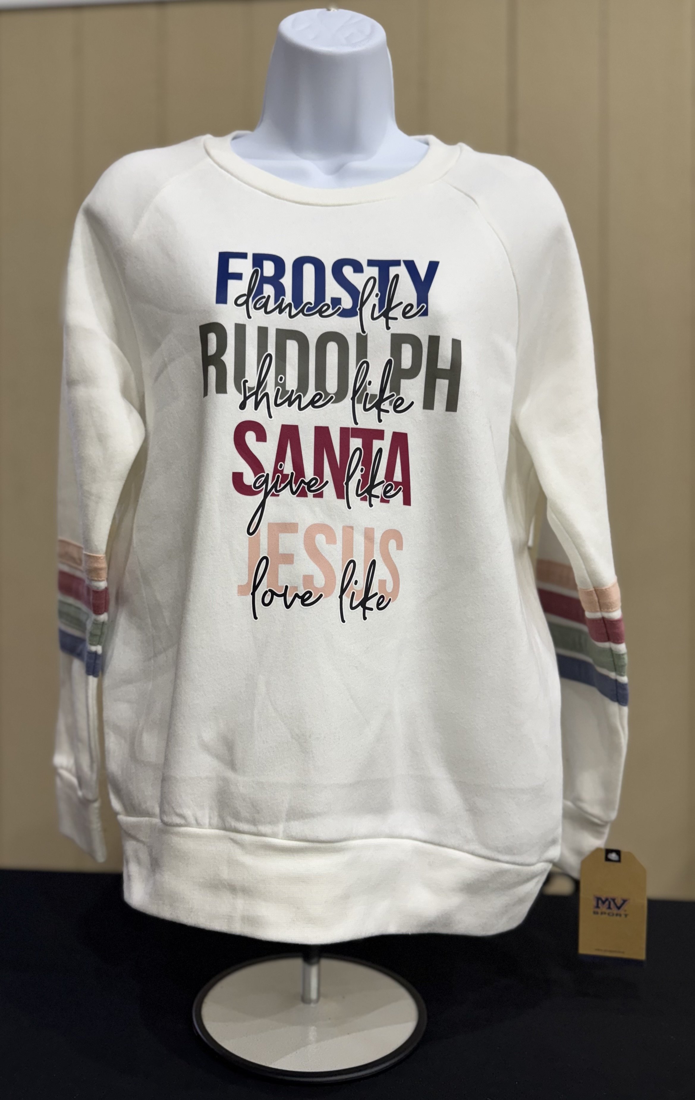 ✨ “Dance Like Frosty, Shine Like Rudolph, Give Like Santa, Love Like Jesus” Crewneck