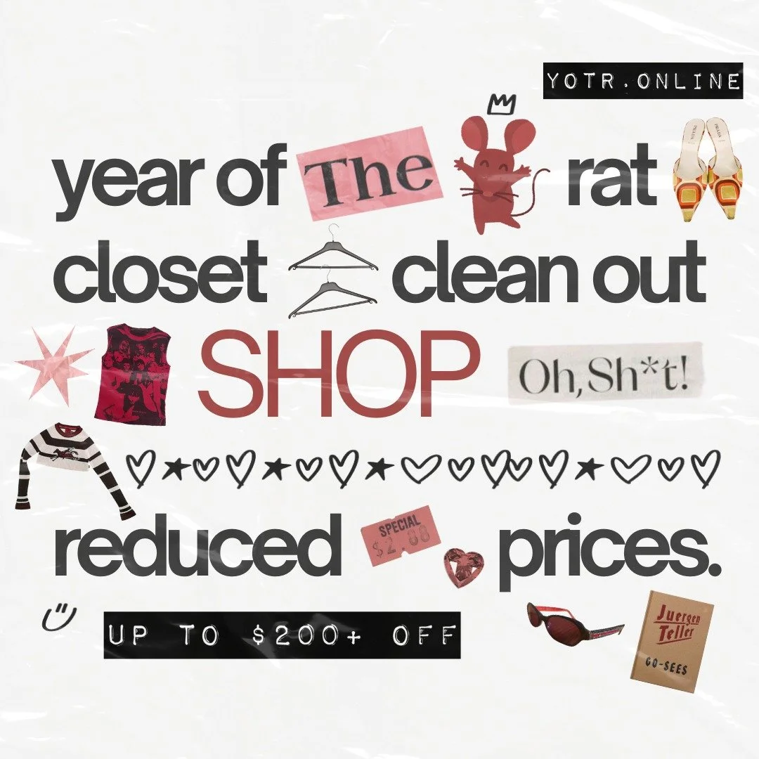 up to $200+ off ALL vintage, archival, and contemporary fashion from your soon-to-be favs 🐀⭐️

shop the closet clean out + save 🔗 in bio