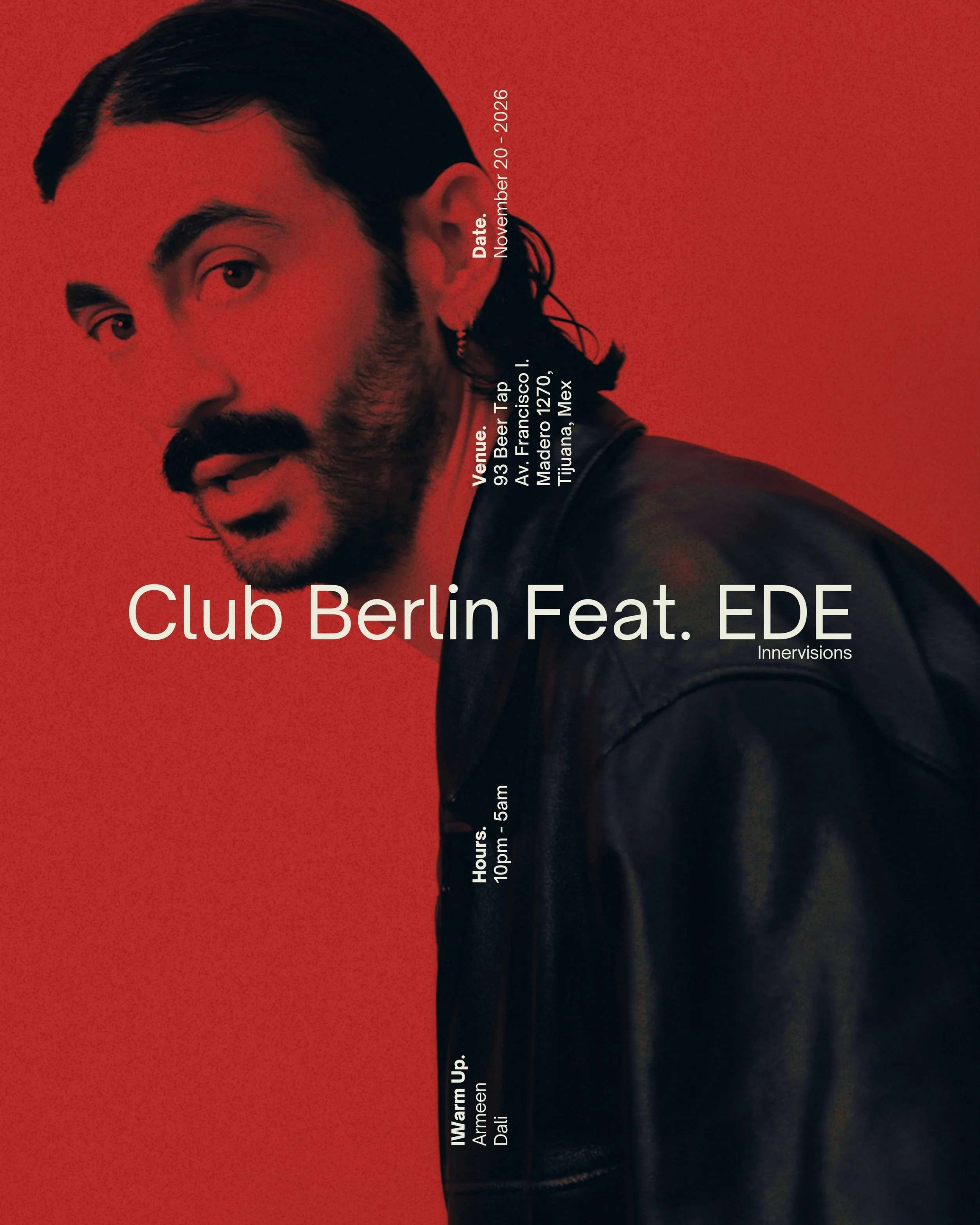 @edemusik aterriza en Tijuana. 🇩🇪

Desde Alemania hasta @93beertap recibimos a una de las figuras que ha ayudado a definir el sonido contempor&aacute;neo de @innervisions_official Con una d&eacute;cada de trayectoria, EDE se mueve entre el house hi