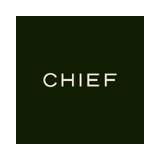 Dark green background with the word 'CHIEF' in white, uppercase letters in the center.