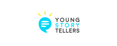 Logo of Young Storytellers with a lightbulb and text