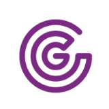 Purple logo with concentric circles and a central 'C' design.