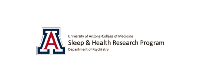 University of Arizona College of Medicine Sleep & Sleep-Related Research Program flyer with university logo and program title on a black background.