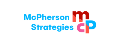 McPherson Strategies logo with the company name in blue and the initials M and C in red and pink.
