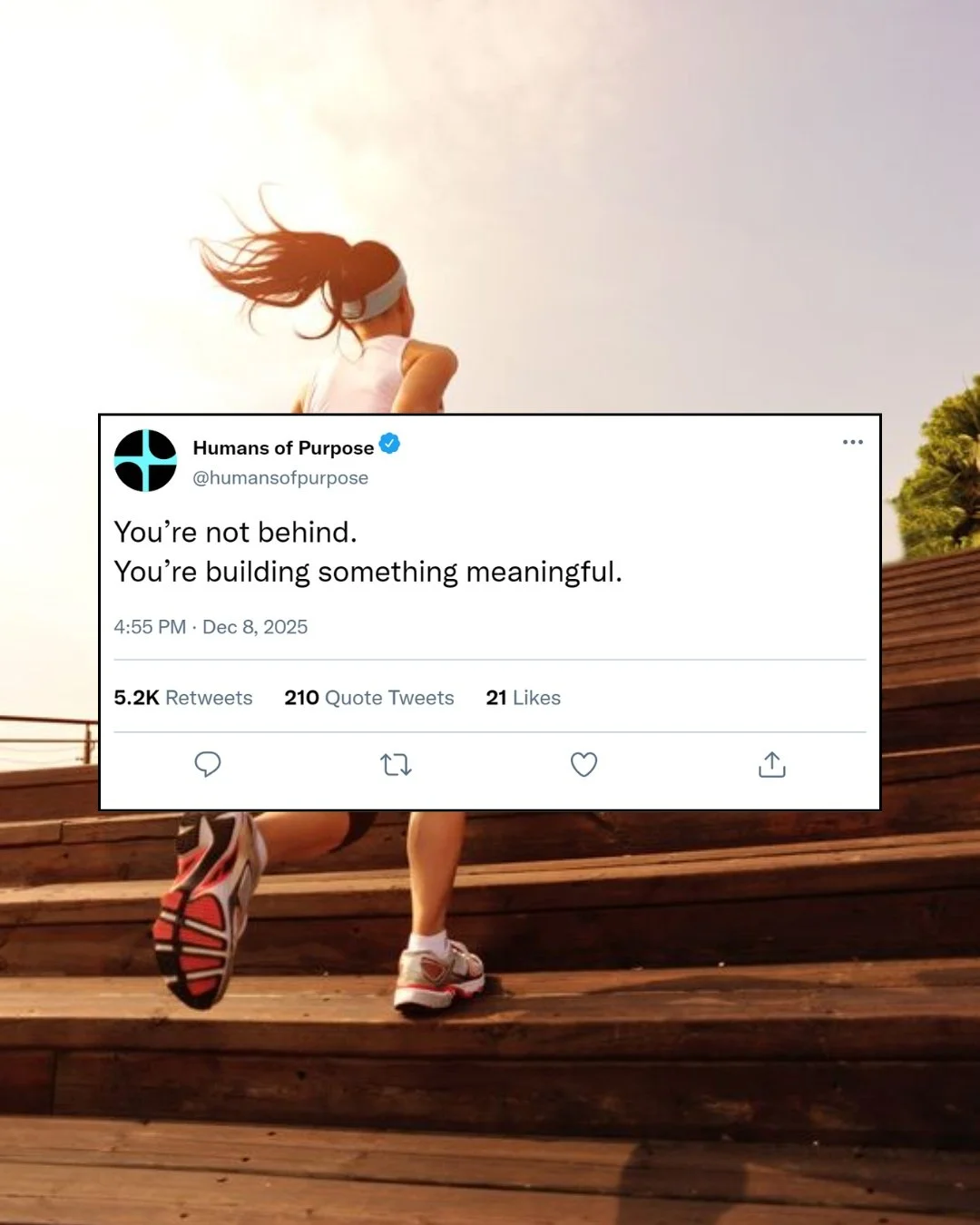 You're not behind, you're building something meaningful, in your own pace and your own way.
Purpose-led work isn't a race. It's a series of small, steady steps that add up to big impact over time. 💛

If you needed a gentle reminder today: your work 