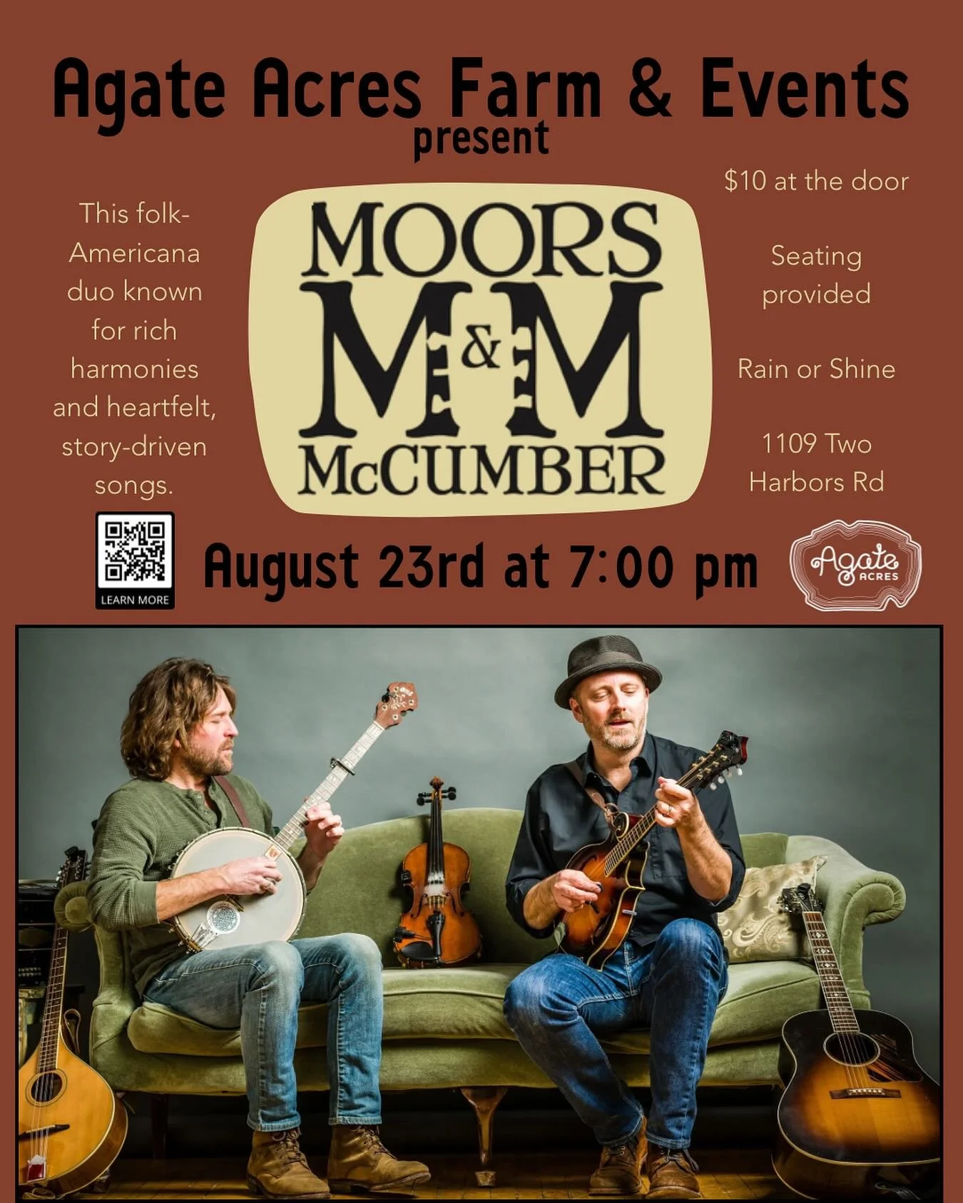 Join us this evening for @moorsandmccumber ! 7pm, $10. See you here! #localmusic