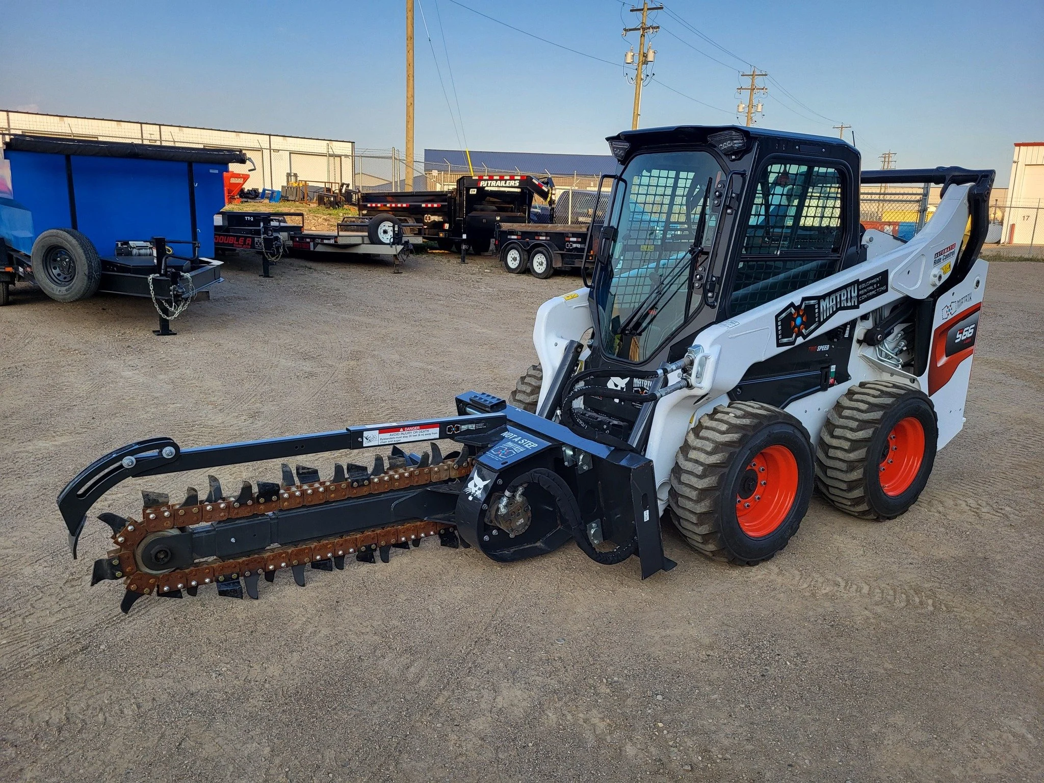 We've recently added another trencher attachment to our rental fleet! This unit is a Bobcat T313, standard flow, equipped with Bobcat's shark tooth digging chain, capable of an overall trench depth of up to 5'. Let us make your life a little easier b