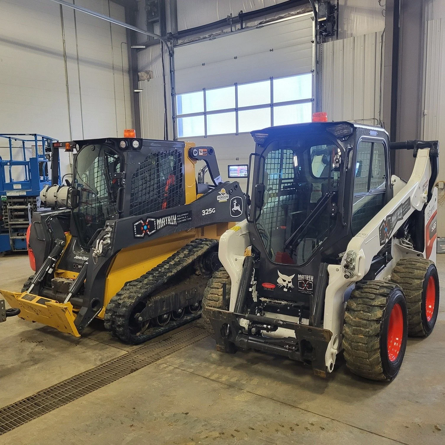 With warmer weather and drier conditions just around the corner (we hope so anyways...it has to be....right? RIGHT???), it's a good time to consider renting a skid steer! We have a variety of tracked and wheeled units available for your projects. We 