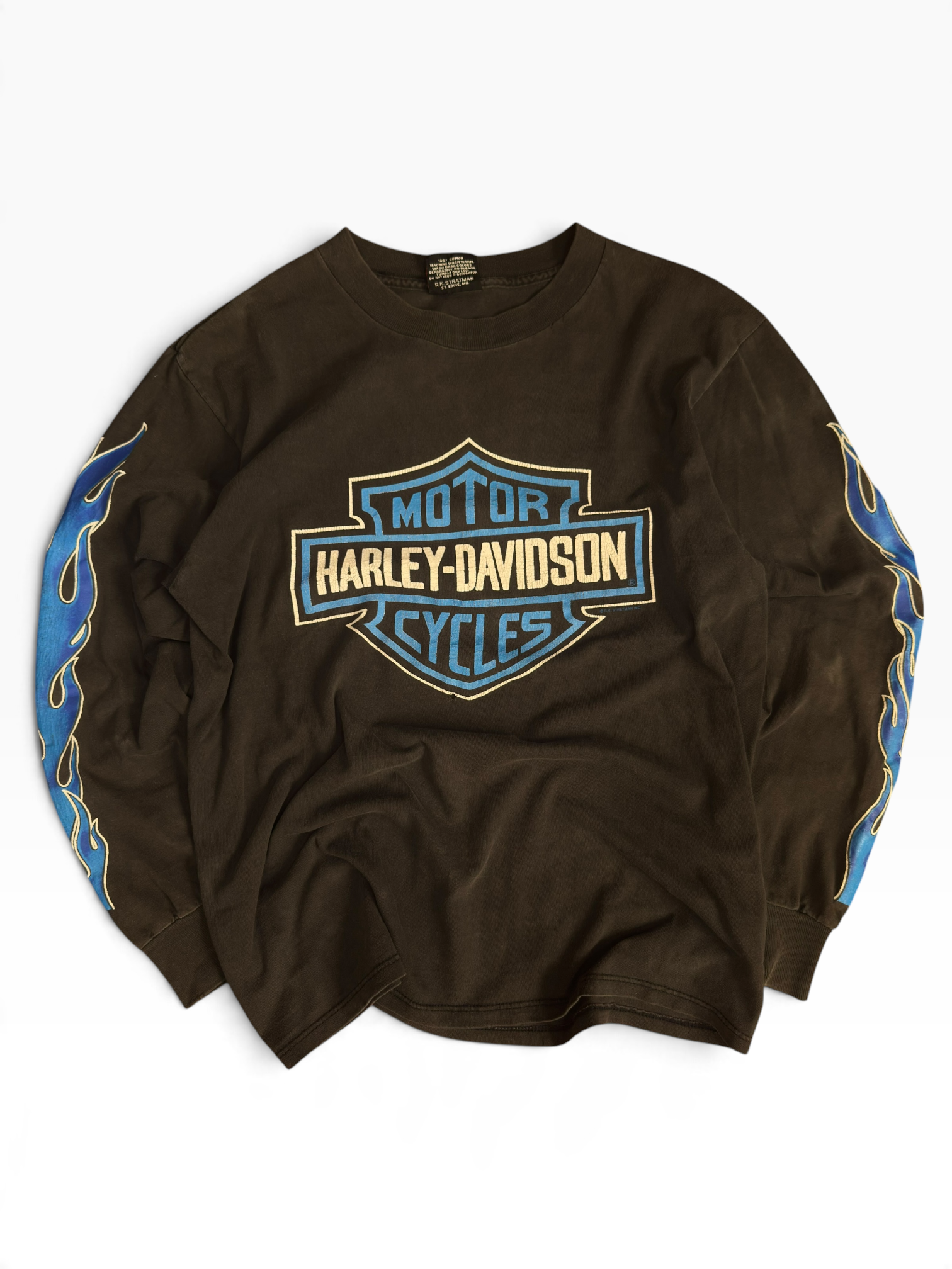 1990s Harley Davidson Blue Flame Longsleeve