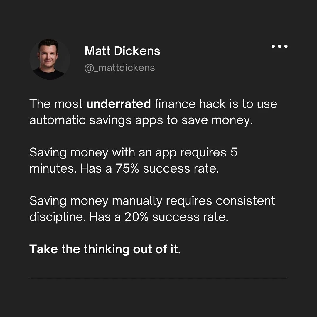 Everyone WANTS to save money&hellip;
But nobody CAN save money&hellip;

Saving money by relying on willpower alone, requires discipline each and every time you have to save.
 
Stats show (and I see proof of this every day) that this method doesn&rsqu