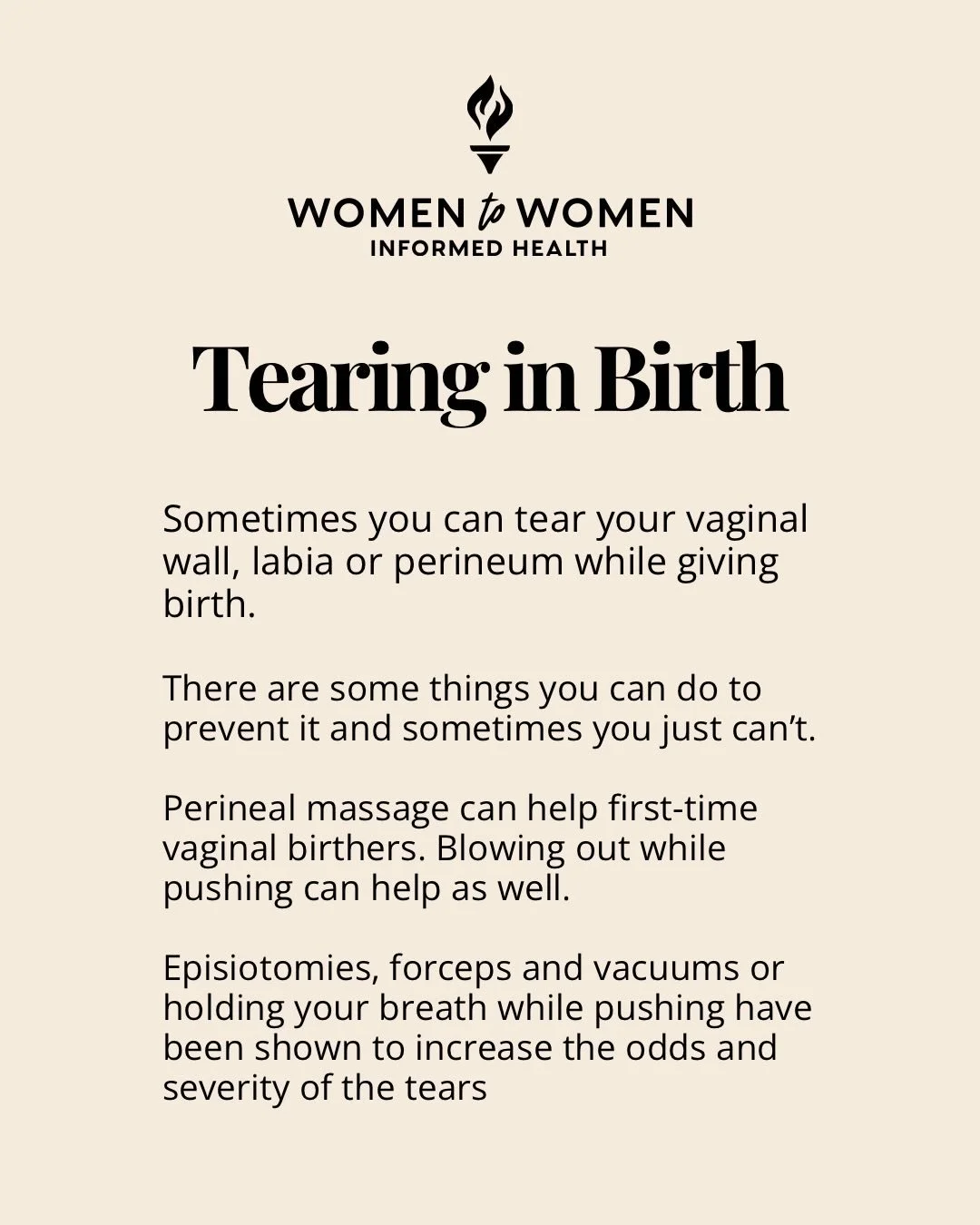 Tearing in birth is something many people worry about, but the truth is, our bodies are designed with birth in mind.

Perineal tearing can happen, but there&rsquo;s a wide range of what that looks like, and many tears are minor and heal well with pro