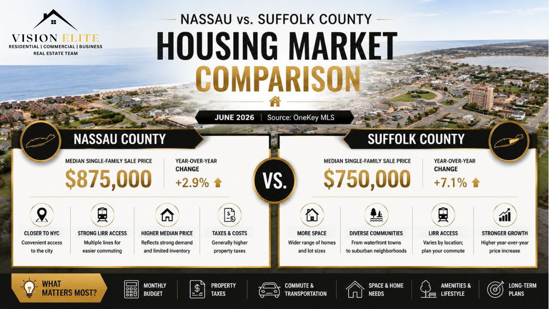 Nassau and Suffolk County home prices for Long Island buyers in 2026.