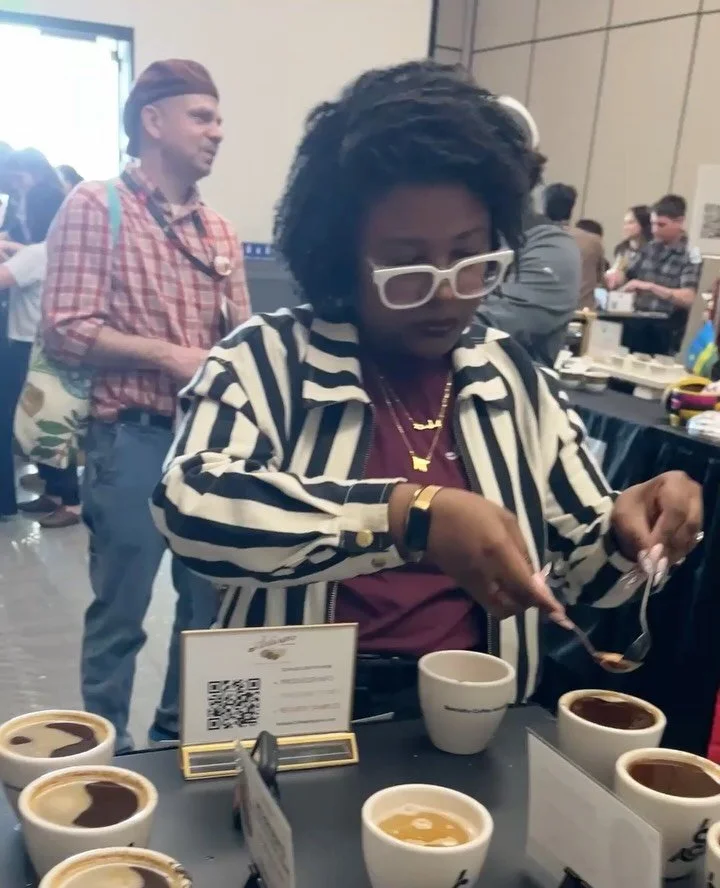 We're grateful to everyone who joined our cupping at World of Coffee San Diego last weekend. 🥄🥄🥄⁠
⁠
If you were unable to join, please reach out to learn more about our transparently traded, women's coffee from Rwanda &amp; Ethiopia. 👭🏾⁠
⁠
#worl