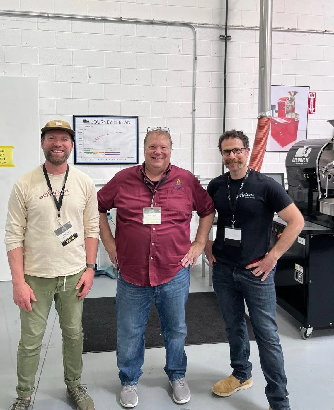 Day 1 of Roast Summit in Chicagoland was a blast! Here are just a few of our favorite moments. (We'll be back tomorrow with more!)⁠
⁠
🔥 Checking out all the updates Mike Ebert of Firedancer Coffee Consultants -- event host -- has made over the year 