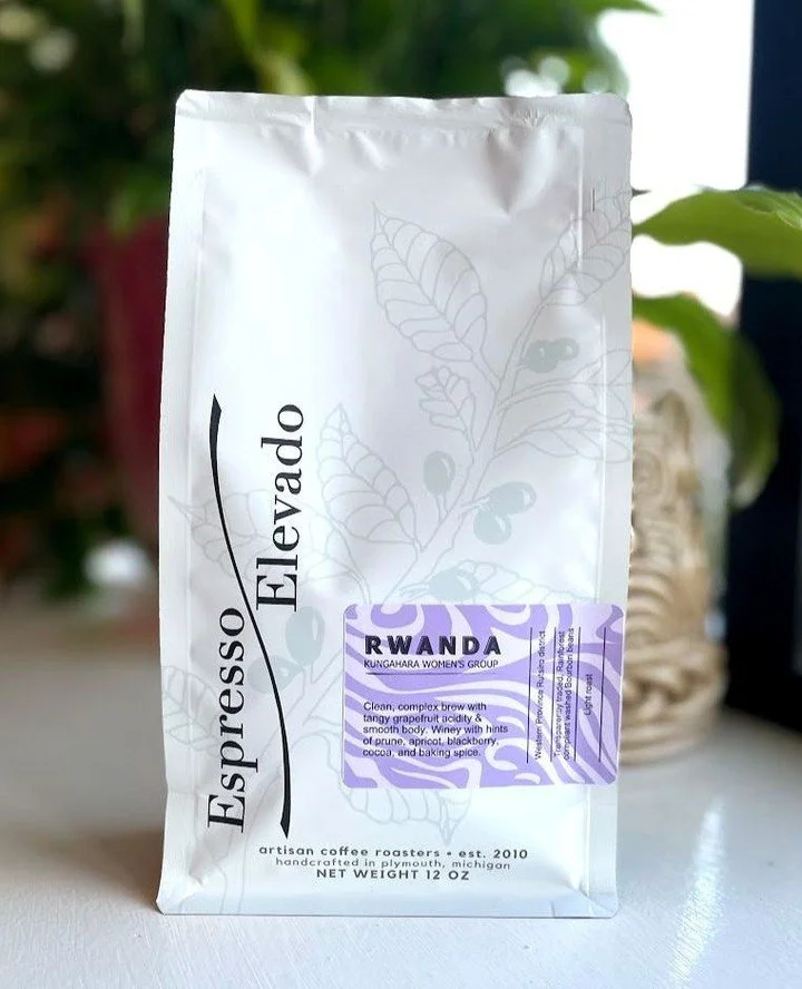 Check out Plymouth, Michigan-based Espresso Elvado's new roast of coffee from the Kungahara women's group, part of the Bwishaza cooperative in the West, Rutsiro district of Rwanda.⁠
⁠
Run by our friend Teresa Pilarz, E2 has been roasting Artisan wome