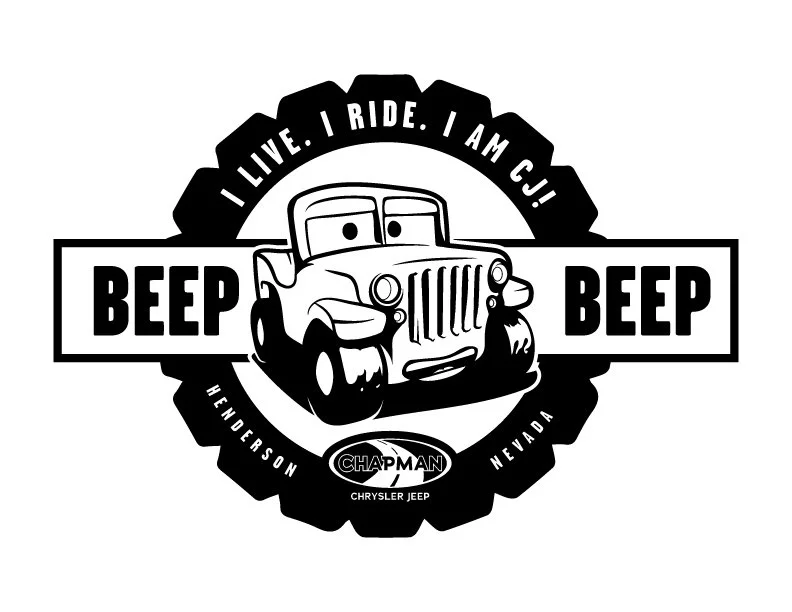 Black & White version with t-shirt "BEEP BEEP" slogan design