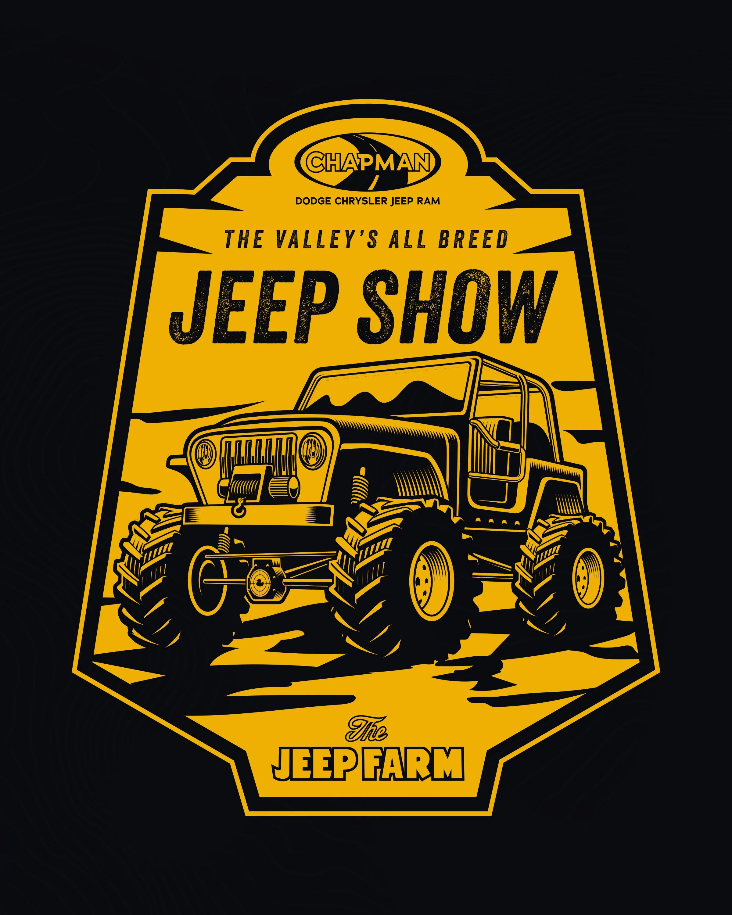 Printed Tee for the 2023 Event (used licensed Jeep artwork)