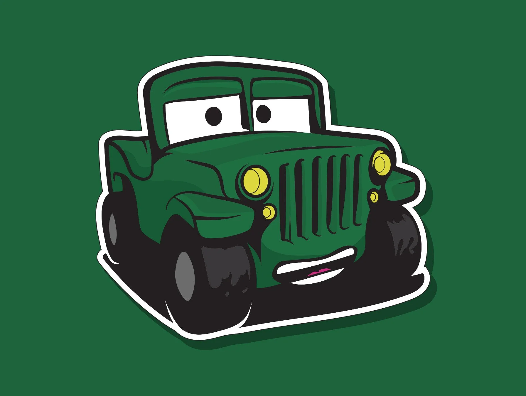 Final Flat 2D "Sticker-Ready" illustration