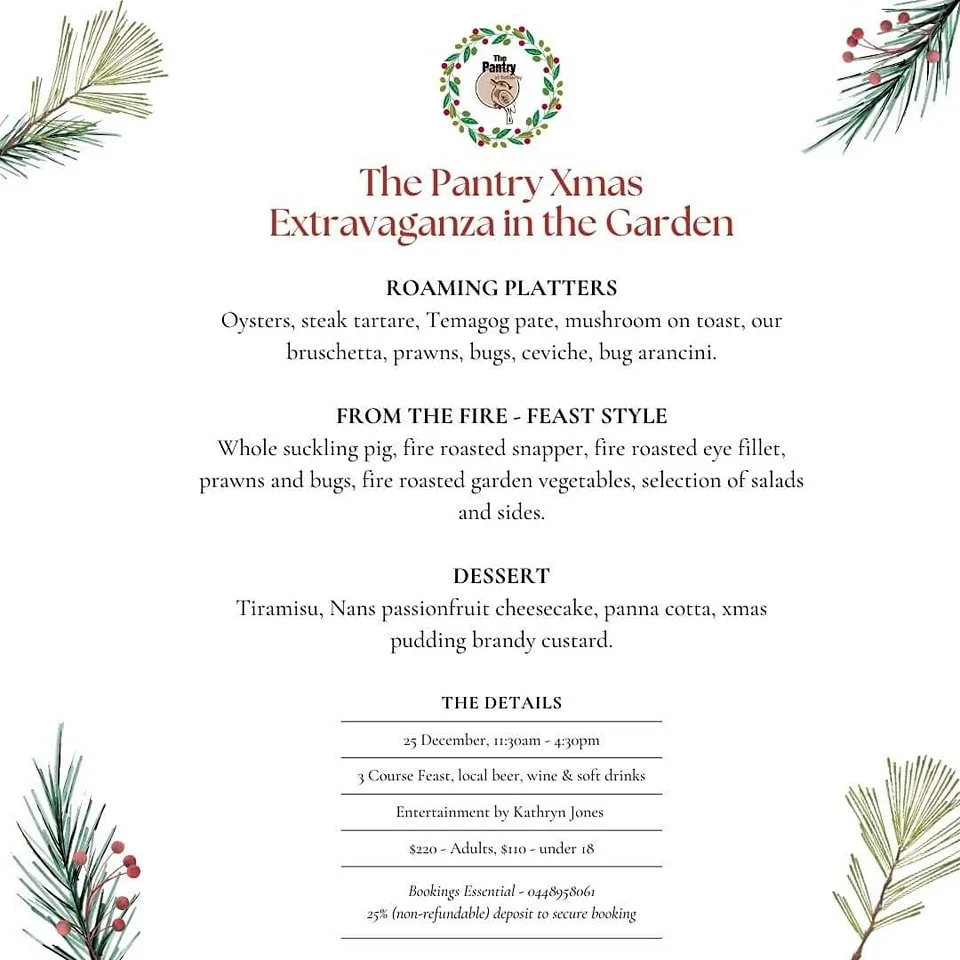 Don't forget to book for our garden extravaganza on Christmas day!!!
