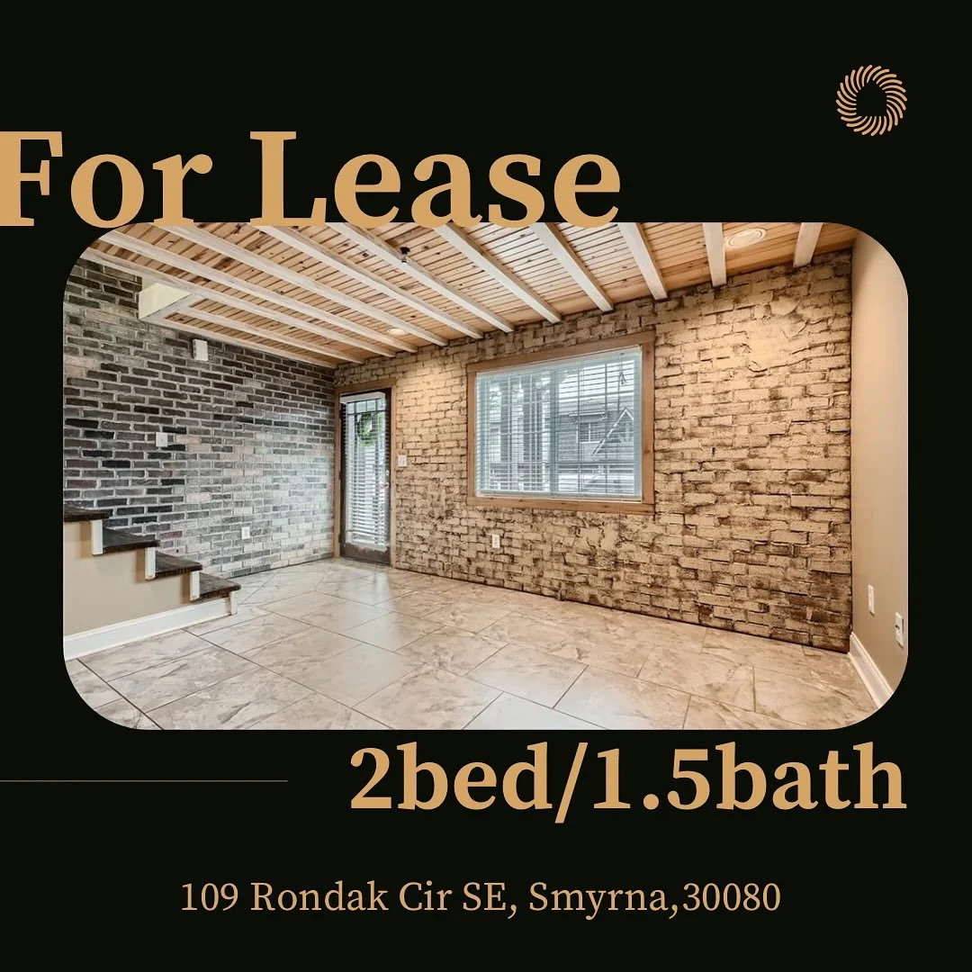 For Lease in the heart of Smyrna!

💰$1,800 / month 
💫 2 bed/ 1.5 bath 
💫 Private Patio
💫 Open Layout

✨Minutes away from local shops, restaurants, the Silver Comet Trail, Truist Park, and easy access to 285! 

Listed by us, Syntropy Team, EXP

🏡