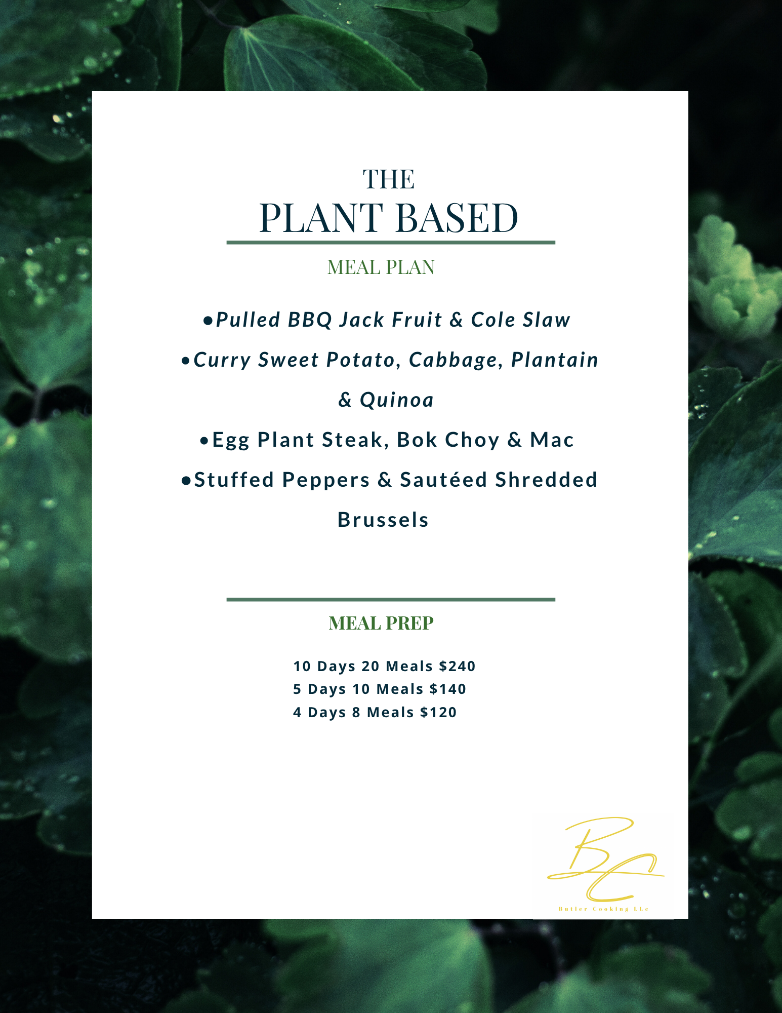 Plant Based Meal Prep 1