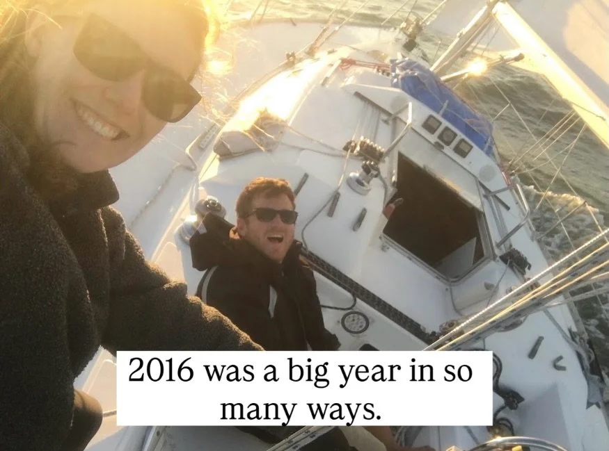 So many big things we&rsquo;re beginning in 2016.

@jlegend37 were a year into dating and in the full throes of living aboard our first boat, Spirit. 

We were falling in love with boat work and decided to launch a marine business working on other pe