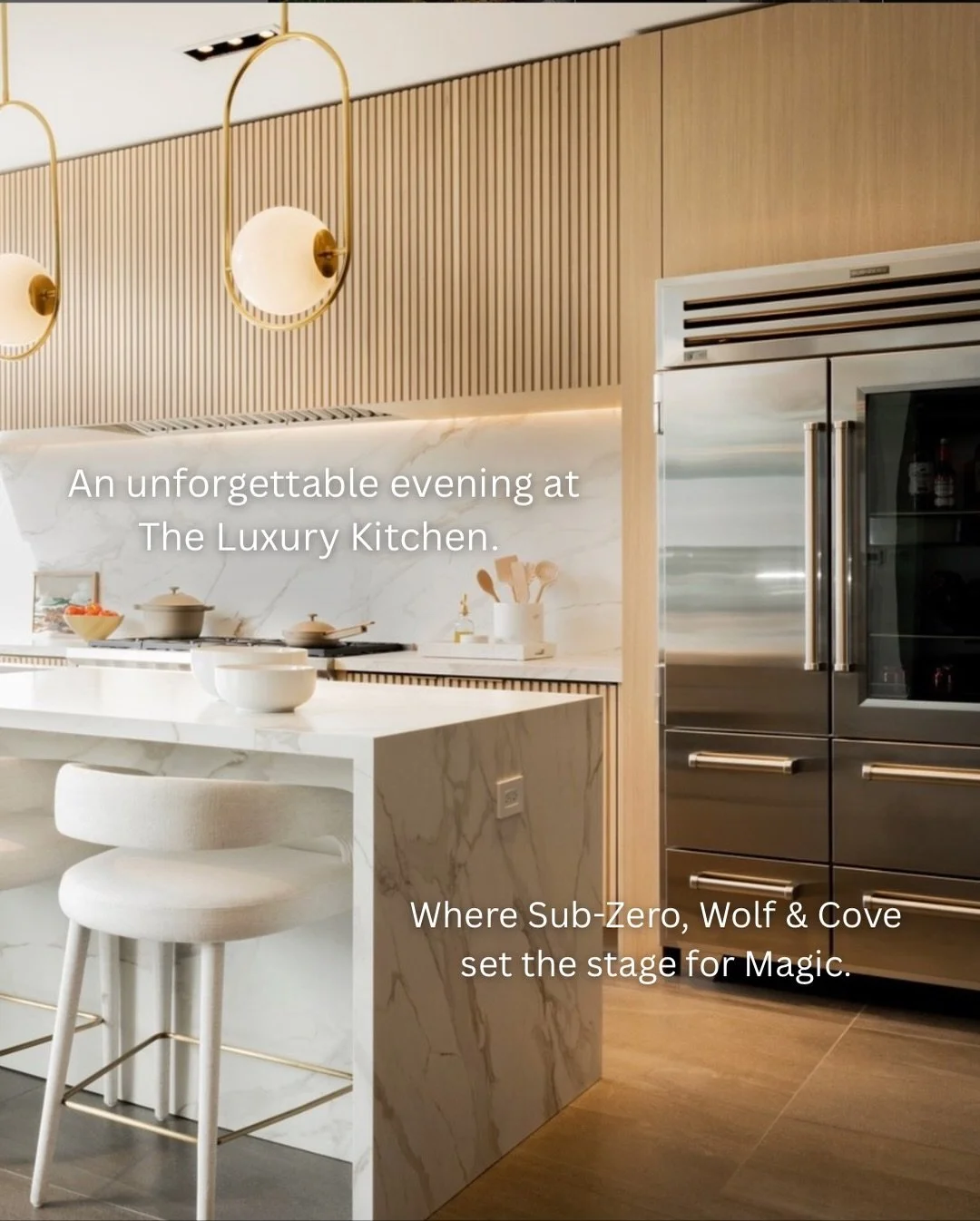 An unforgettable evening @theluxurykitchenweho. 

Chinmaya Misra&rsquo;s @chin.chin_design live demo of Indian lentil soup was as impressive as it was delicious. With over 90 appliances from Sub-Zero, Wolf, and Cove, the space was a designer&rsquo;s 