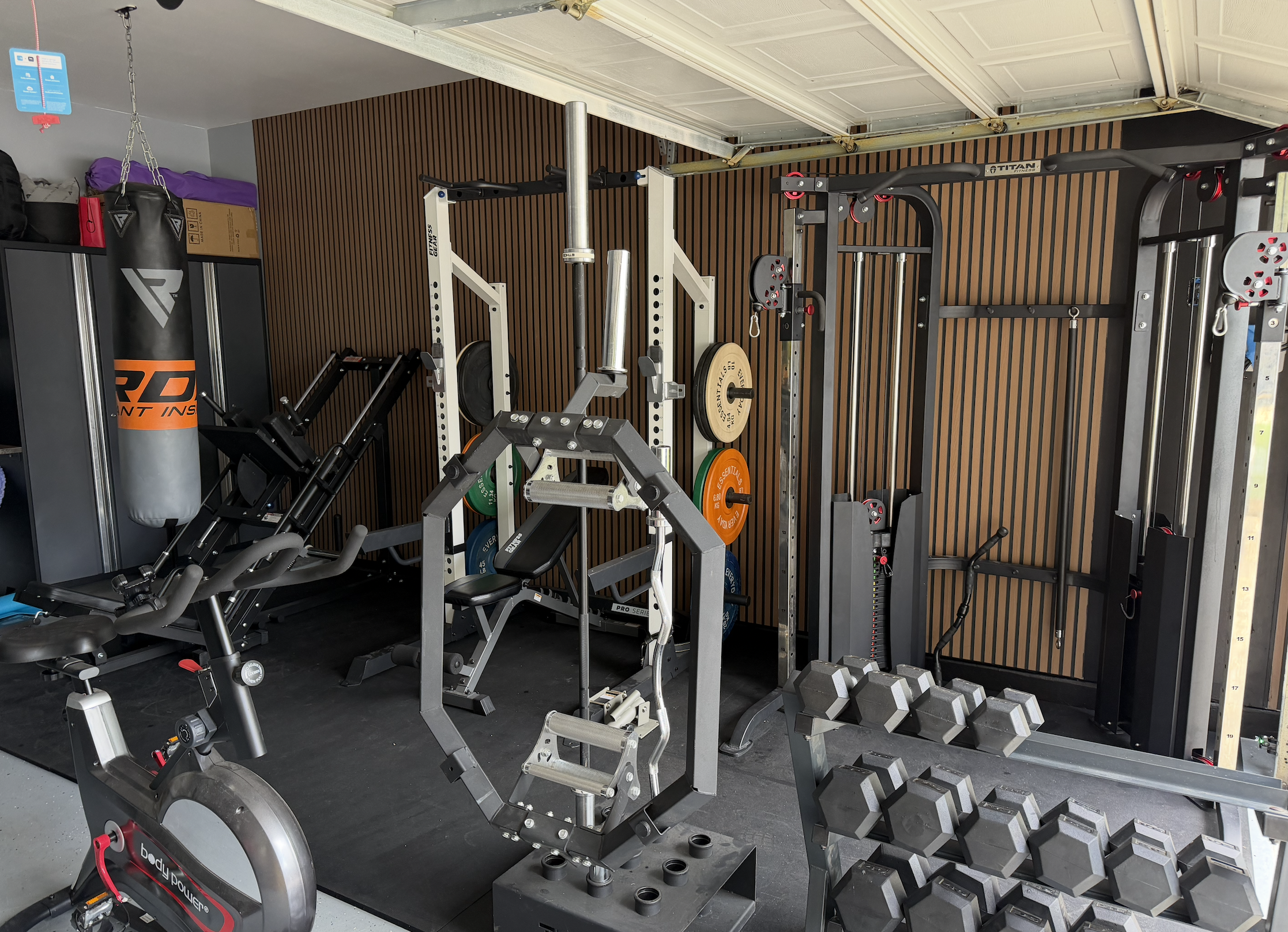 Home gym equipment professionally reassembled at new location.