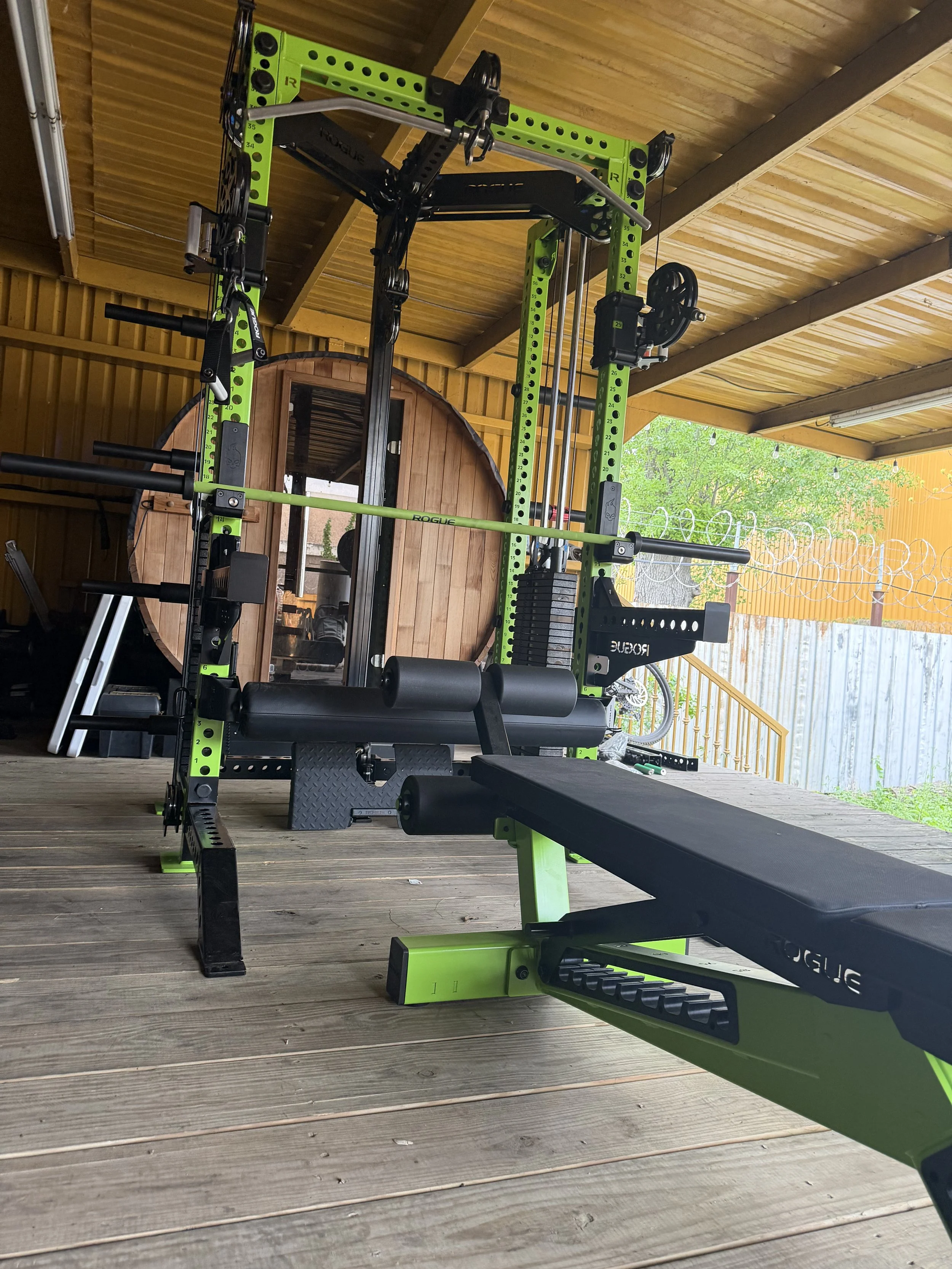 Rogue Fitness FM-6 Twin Functional Trainer and Manta Ray Adjustable Bench Installation. Houston, TX