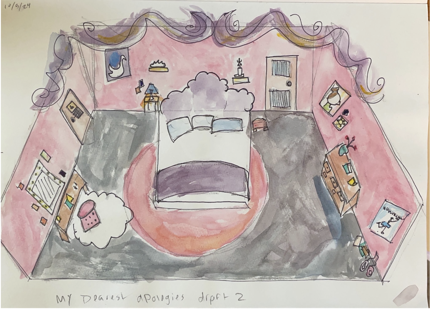 Loose elevation (sans measurements) of set. Created October, 2024.