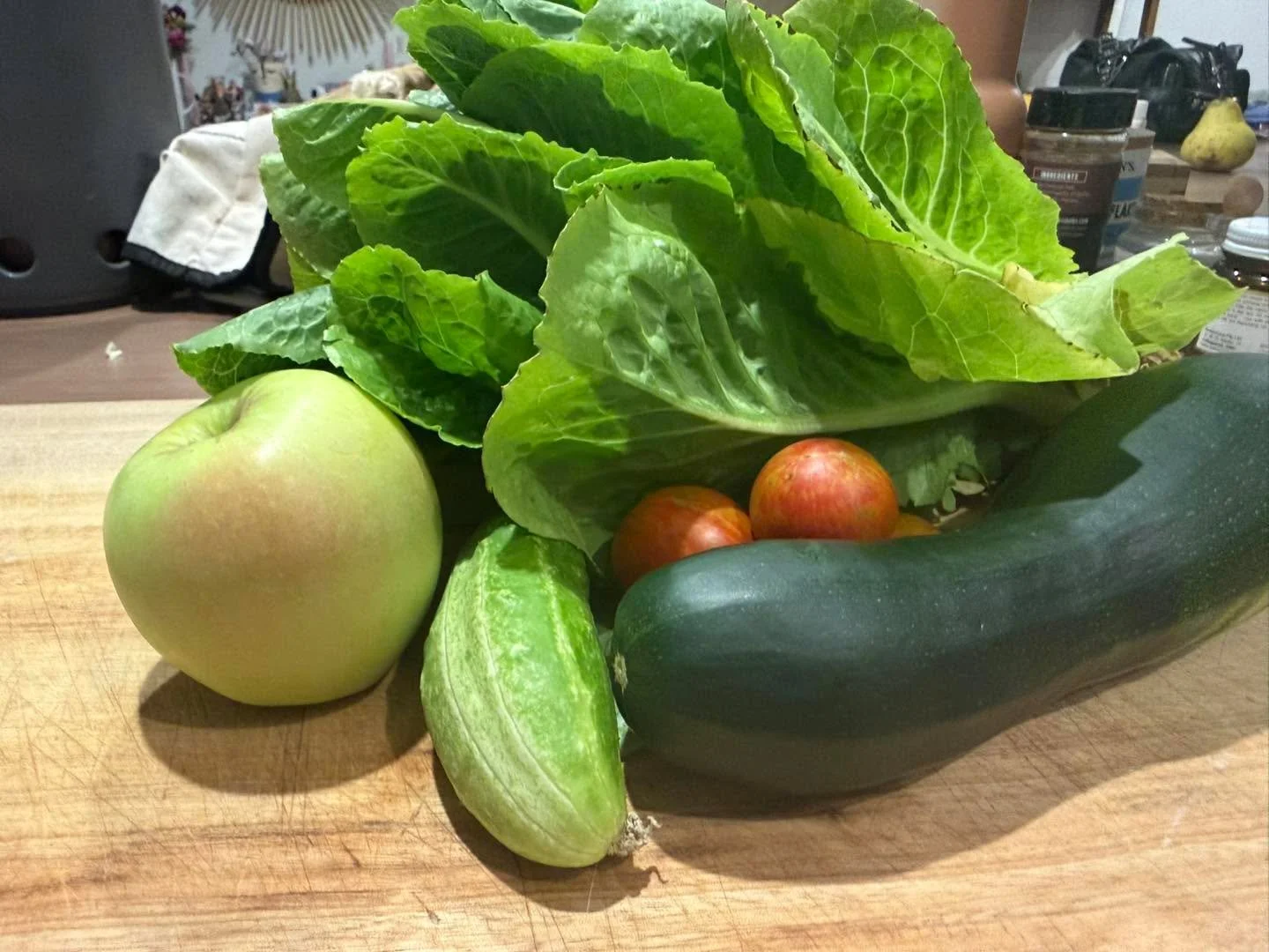 It may not look like much, but I&rsquo;m so happy to see the veggie garden already producing food just a month after planting (not the apple tree of course 😂).

I&rsquo;ve always loved the idea of home-grown produce and knowing where our food comes 