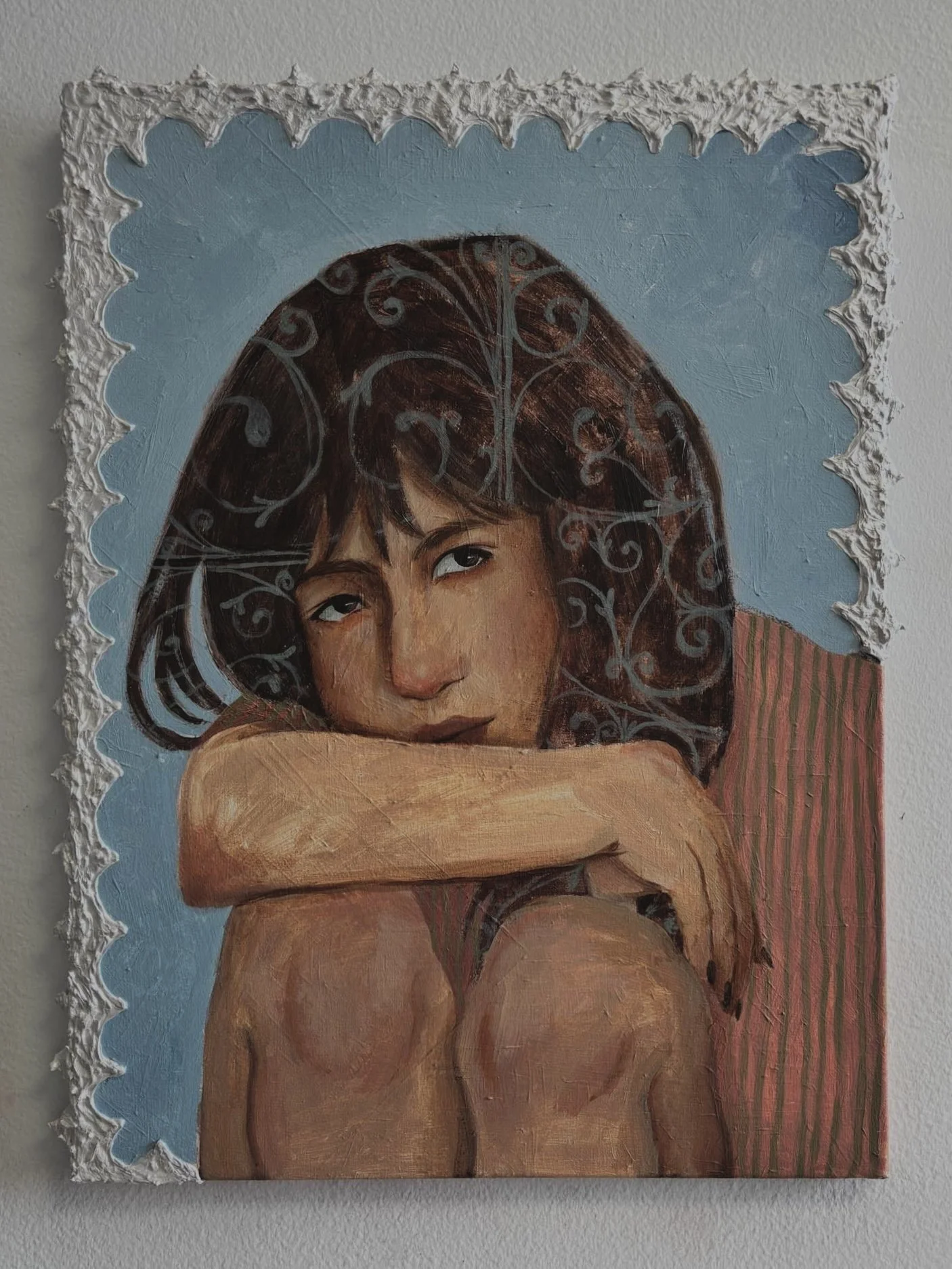 “it comes to mind” 19x25 acrylic/modeling paste on canvas