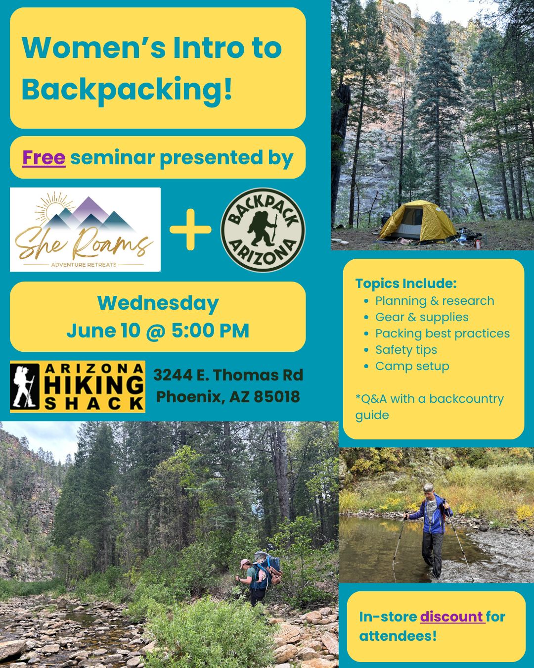 Women’s Intro to Backpacking Seminar
