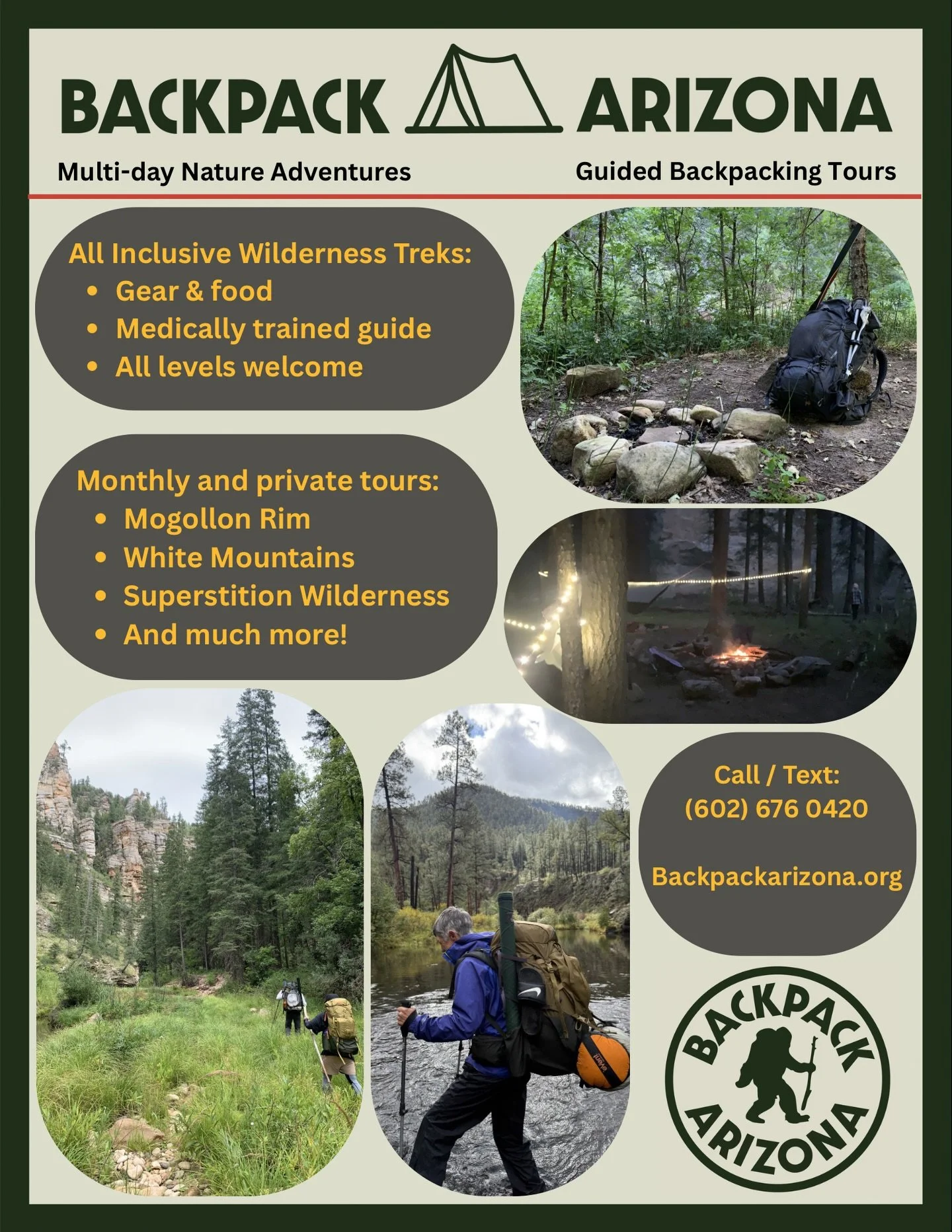 Looking for a deeper connection with nature? We can help with that 

Join us for a multi-day immersive experience into the Arizona backcountry where you&rsquo;ll learn new skills and enjoy the benefits of being present in a natural environment. 

Mes