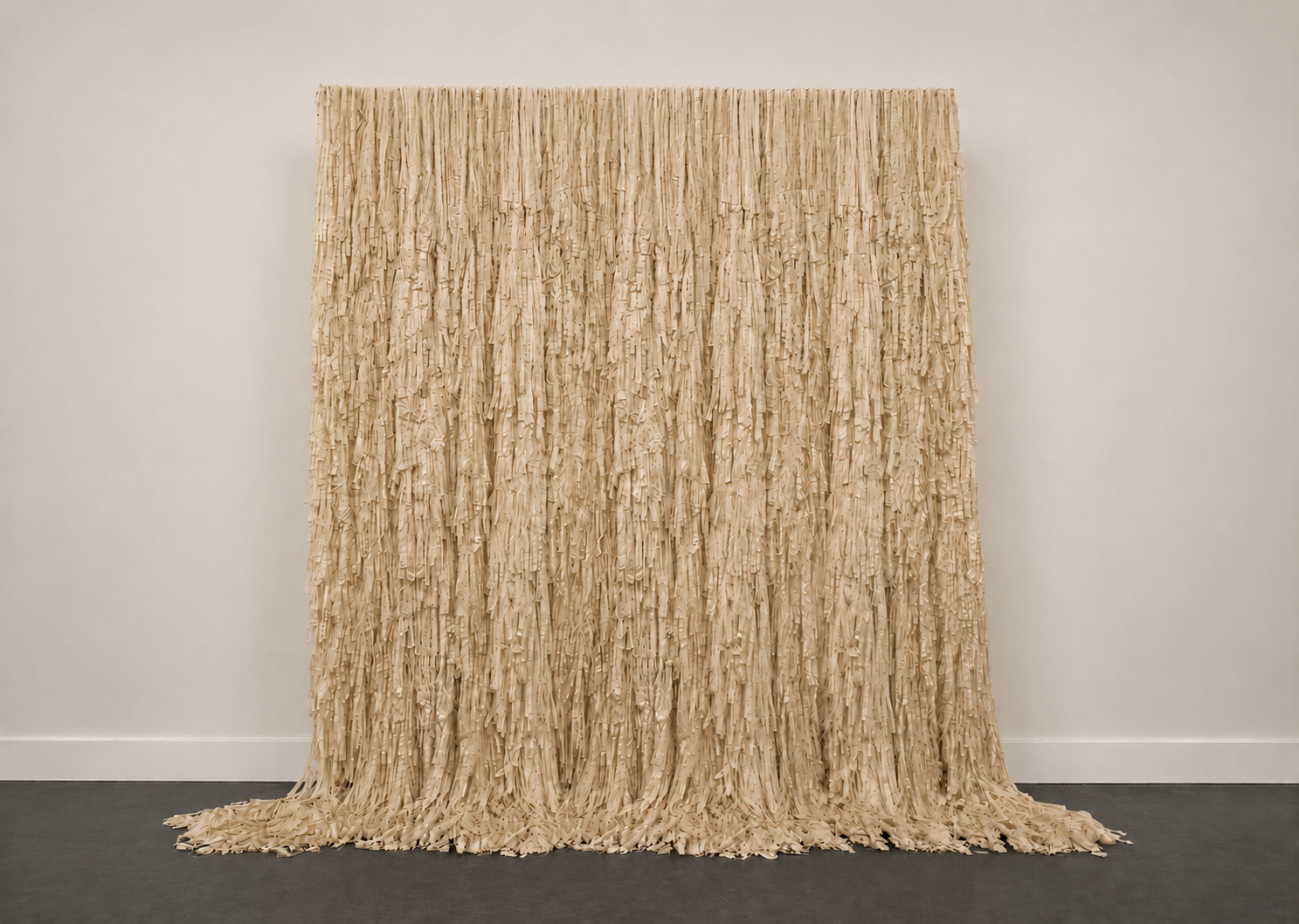 Cream colored wedding fringe backdrop