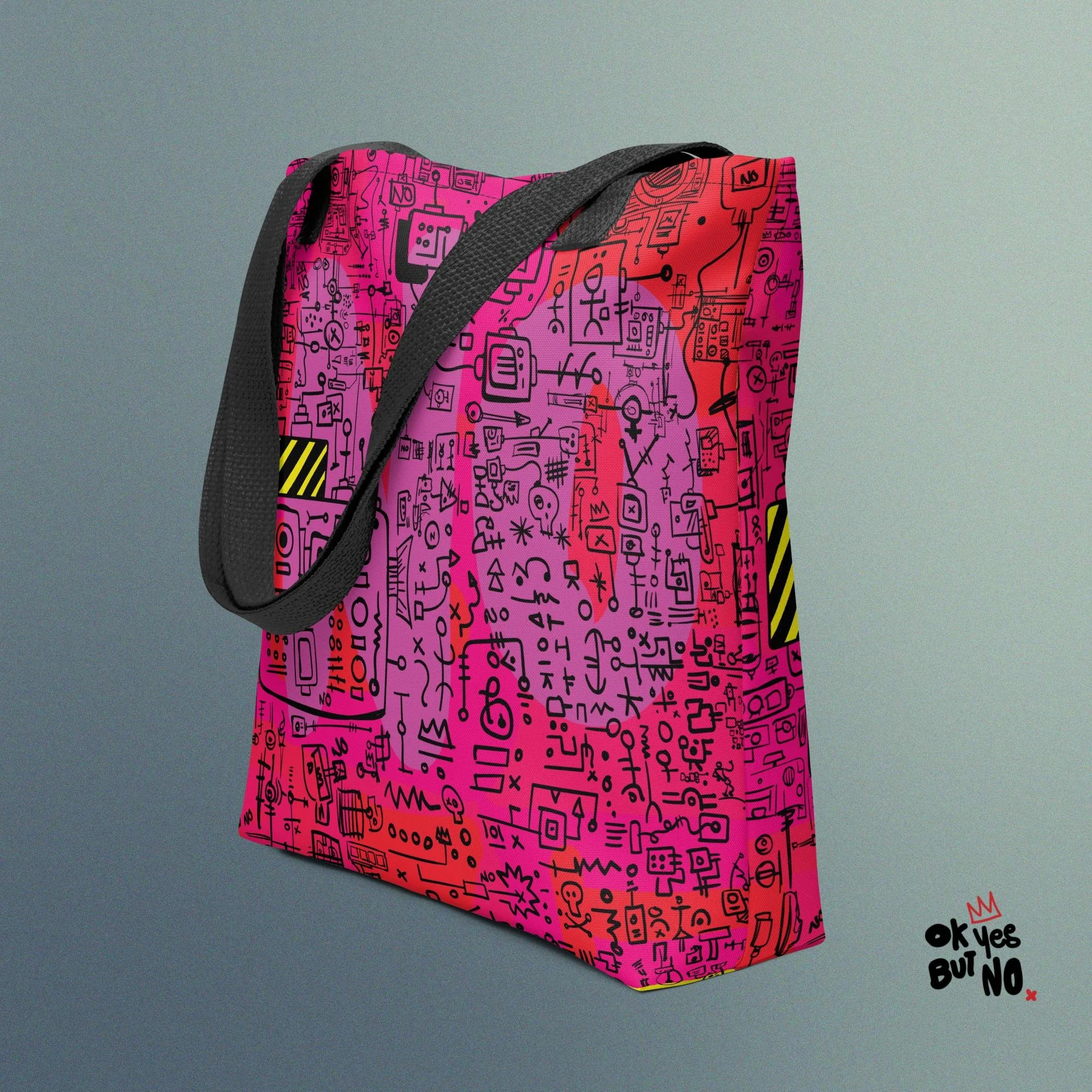 Red Handle Tote Bag