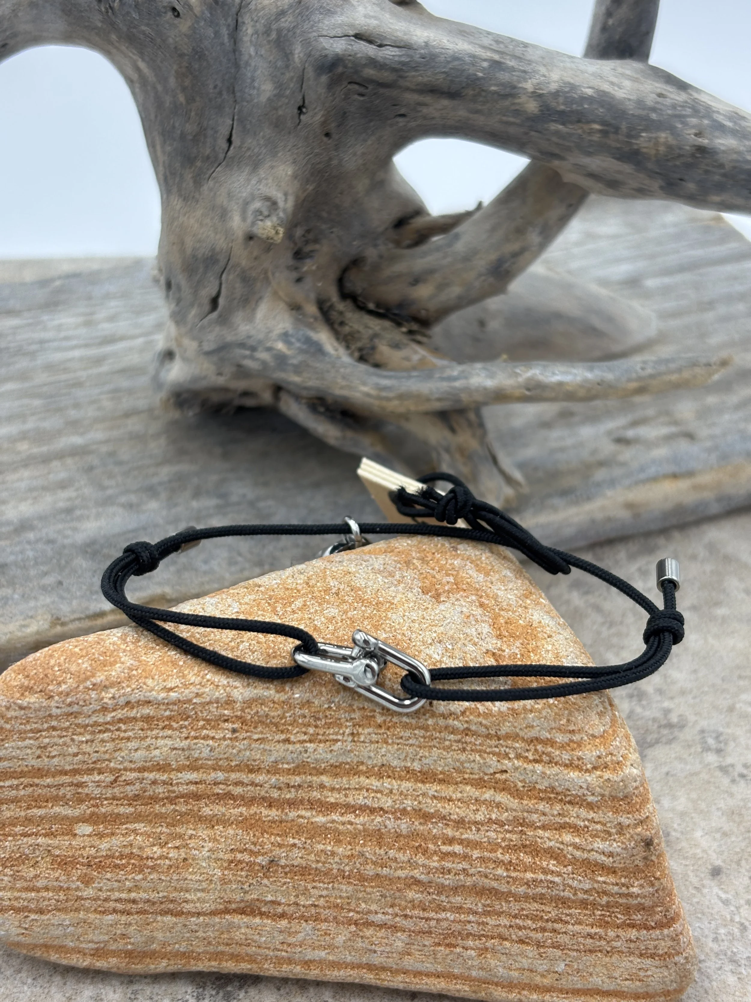 'Mia' Black and Silver Pig & Hen Bracelet