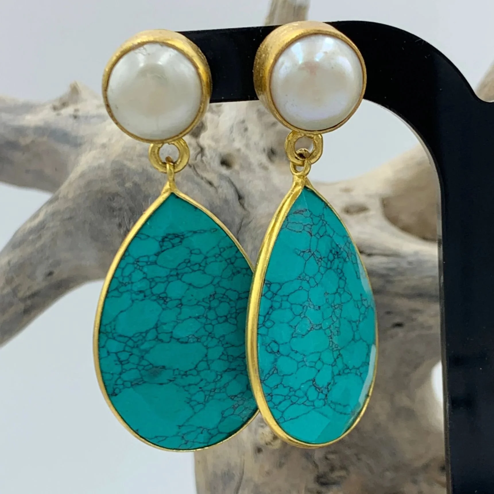 'Mira' Freshwater Pearl Turkish Inspired Earrings