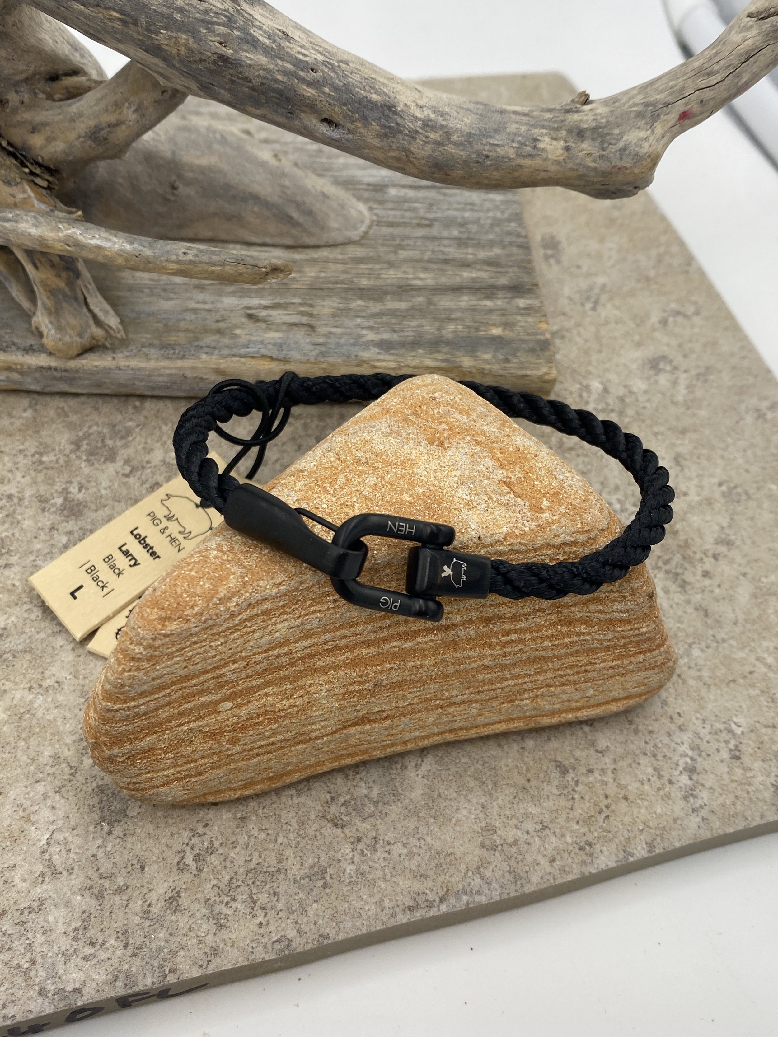 'Lobster Larry' Black and Black' Pig & Hen Bracelet