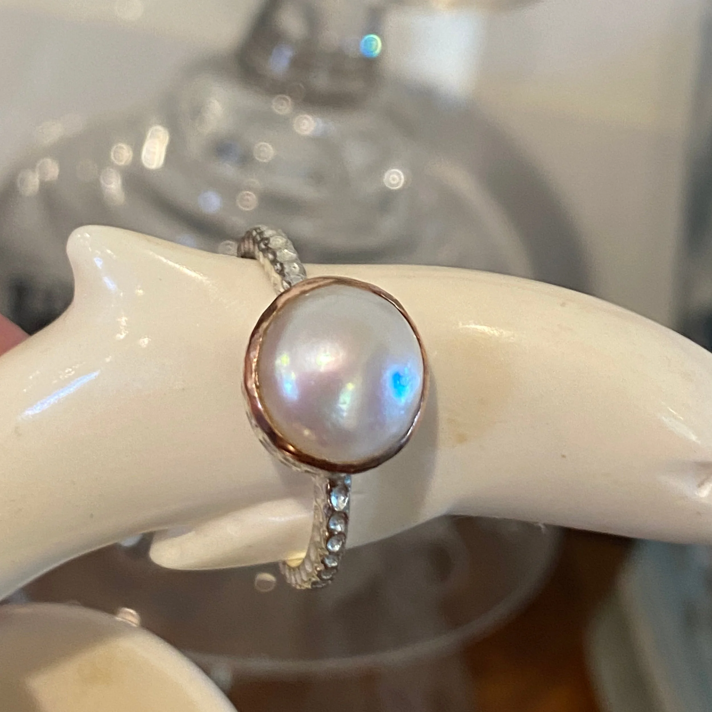 'Speckle' Freshwater Pearl Ring